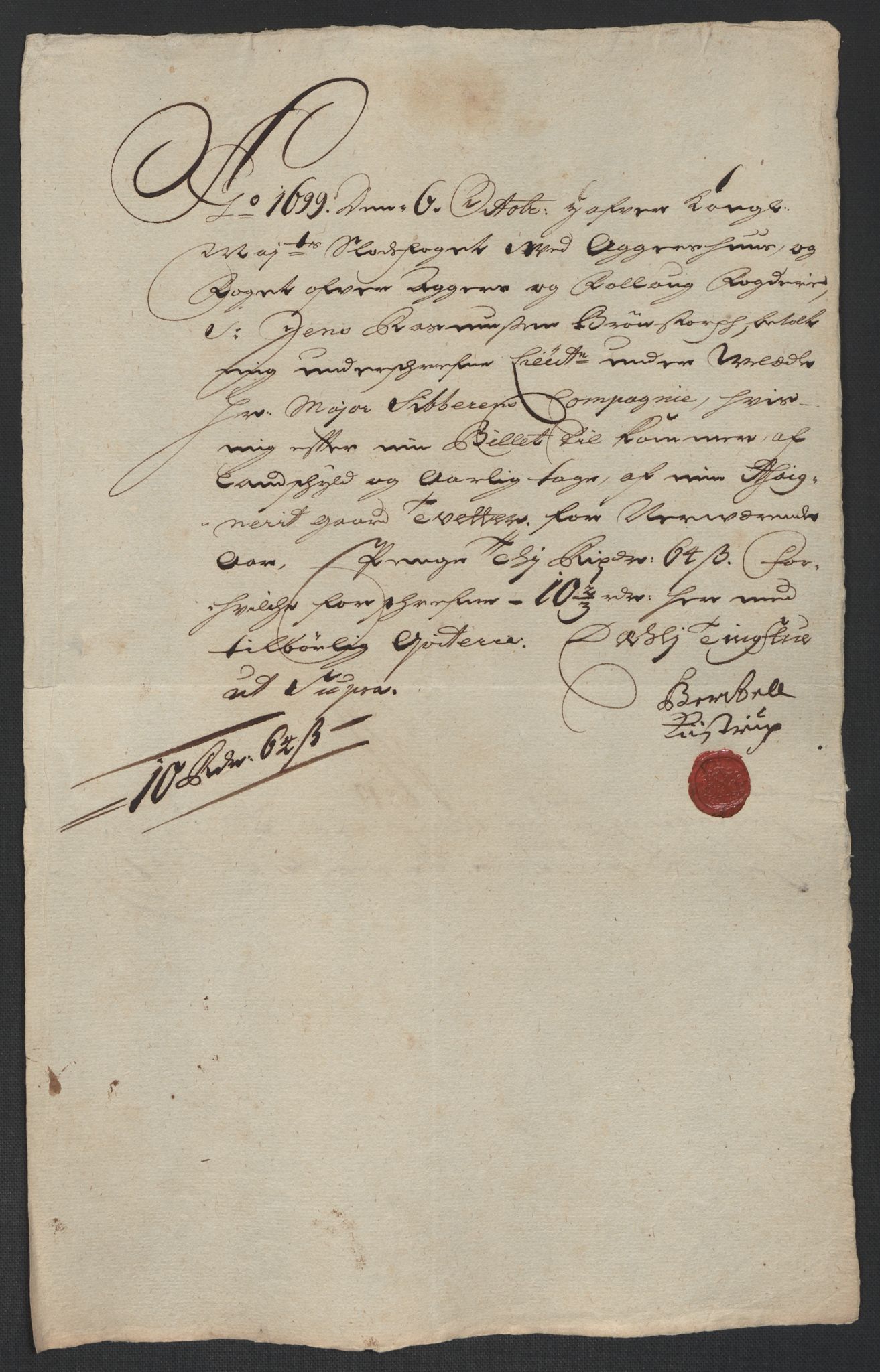 Rentekammeret inntil 1814, Reviderte regnskaper, Fogderegnskap, AV/RA-EA-4092/R10/L0442: Fogderegnskap Aker og Follo, 1699, s. 288