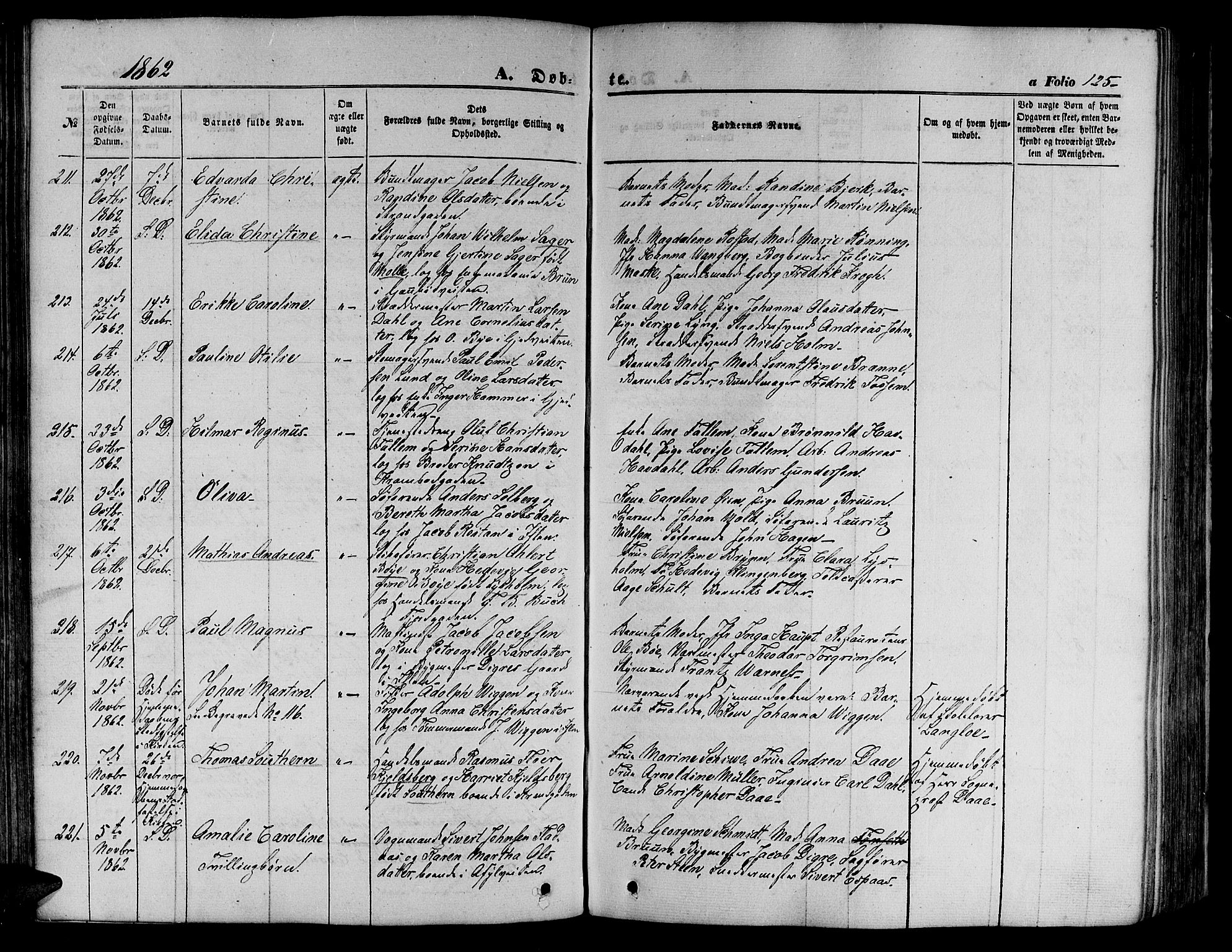 Ministerialprotokoller, klokkerbøker og fødselsregistre - Sør-Trøndelag, SAT/A-1456/602/L0139: Klokkerbok nr. 602C07, 1859-1864, s. 125