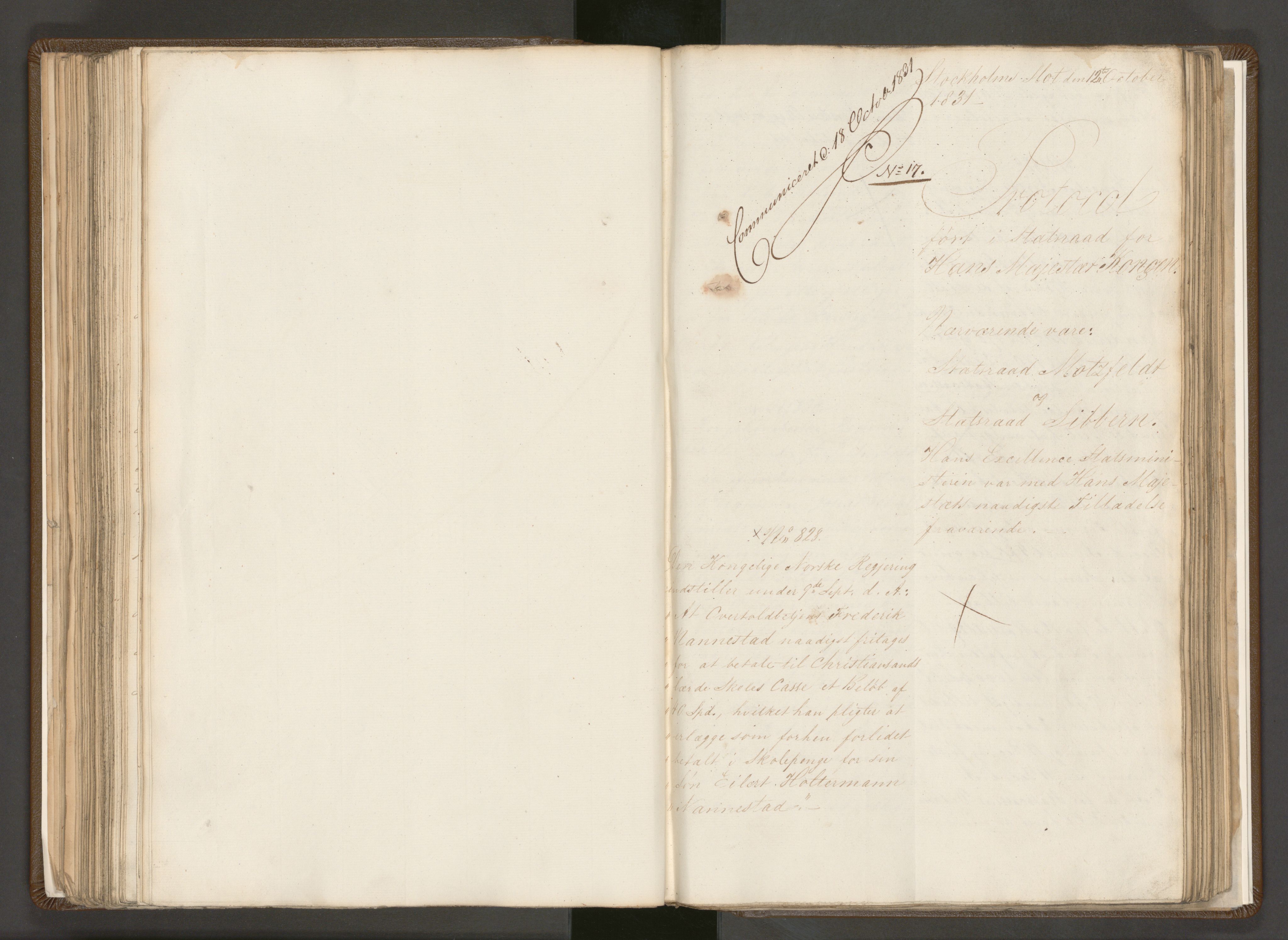 Statsrådssekretariatet, AV/RA-S-1001/A/Ab/L0033: Kgl. res. nr.  513-1088, 2. halvår, 1831