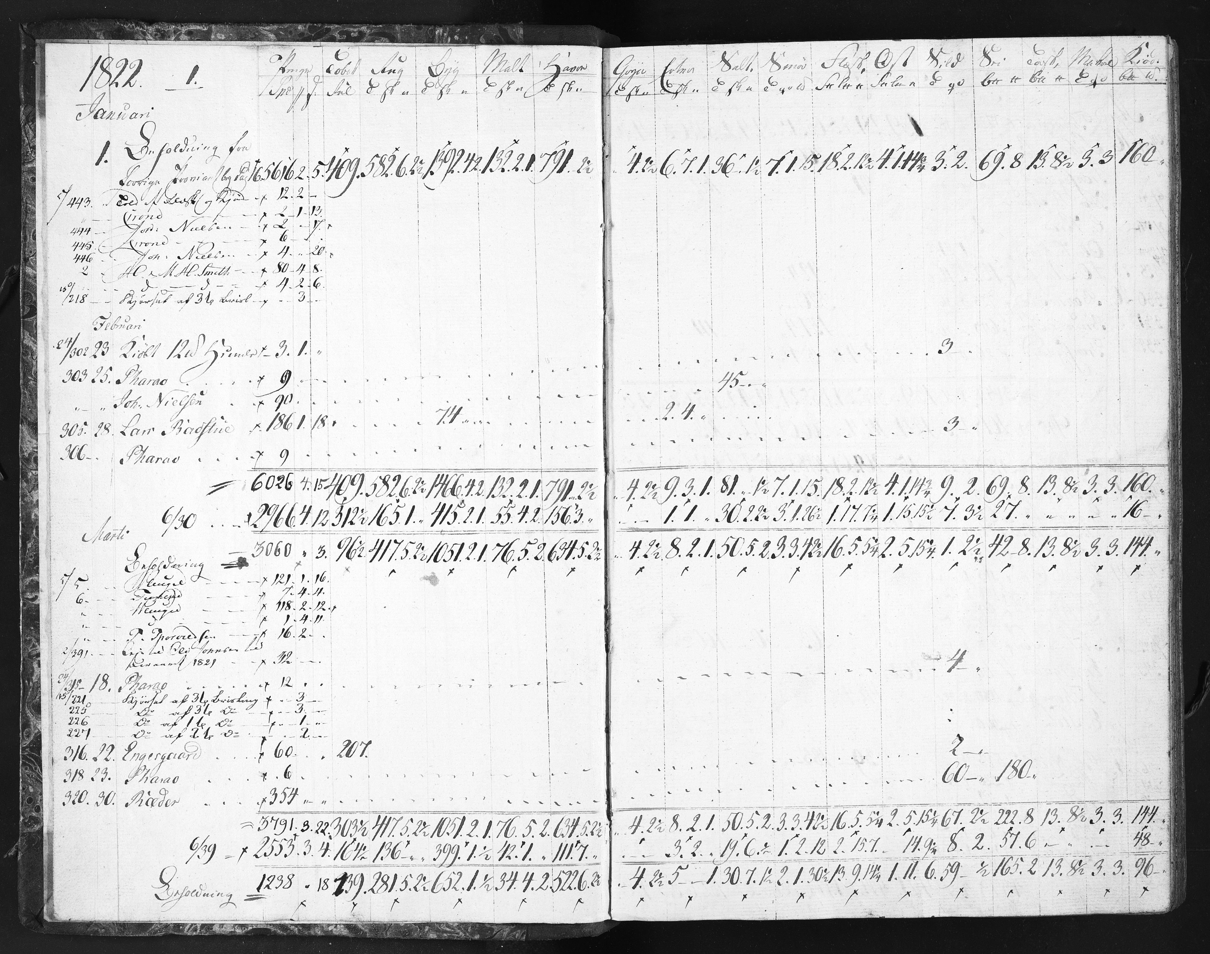 Baaseland Jernverk og Næs Jernverk, NESJ/NJM-001/01/01/L0121: Magasinet, Tvedestrand. Regnskap. Proviantbøker, 1822-1824