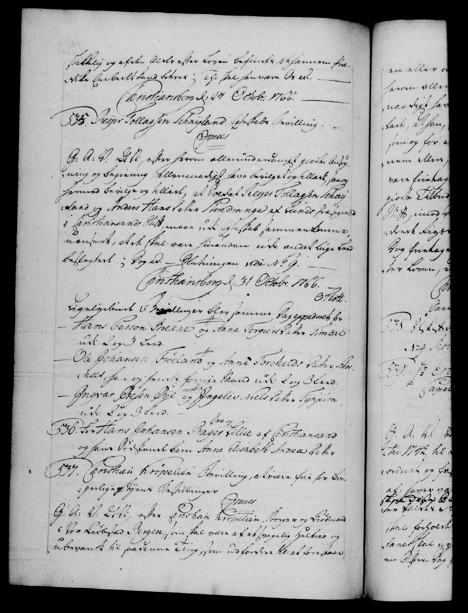 Danske Kanselli 1572-1799, AV/RA-EA-3023/F/Fc/Fca/Fcaa/L0043: Norske registre, 1766-1768, s. 196b