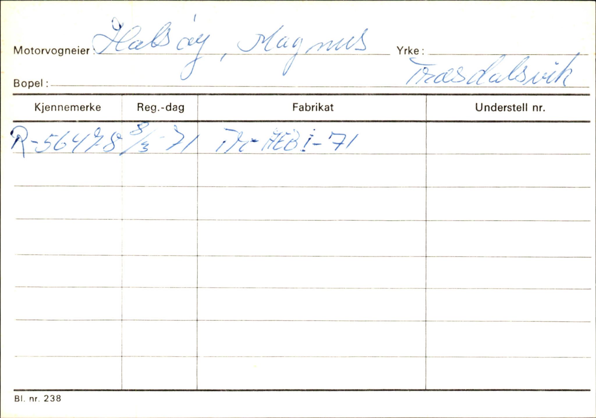 Statens vegvesen, Hordaland vegkontor, AV/SAB-A-5201/2/Ha/L0018: R-eierkort H, 1920-1971, s. 311