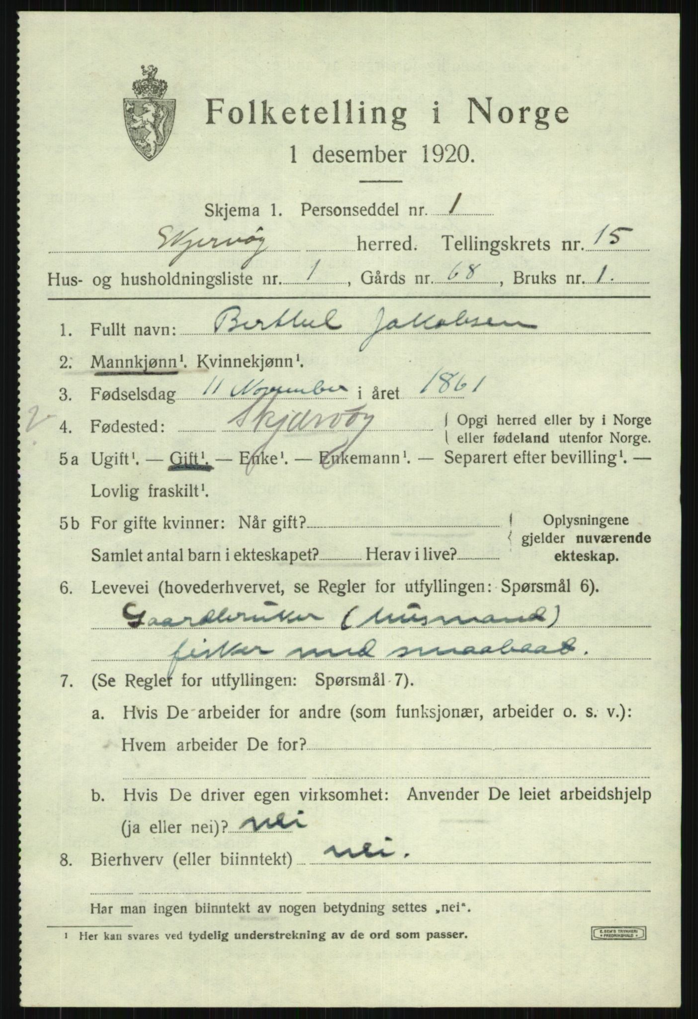 SATØ, Folketelling 1920 for 1941 Skjervøy herred, 1920, s. 7159