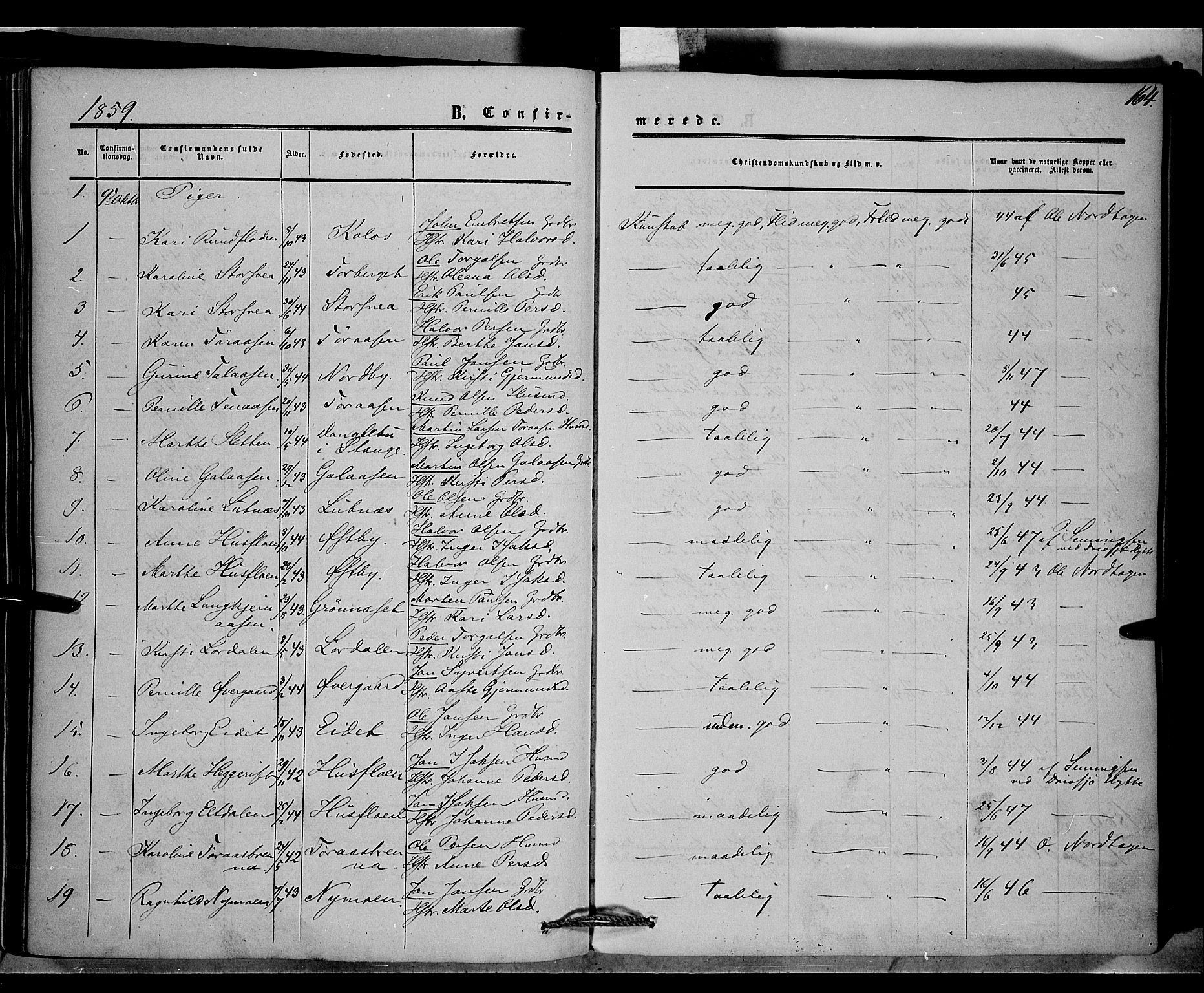 Trysil prestekontor, AV/SAH-PREST-046/H/Ha/Haa/L0005: Ministerialbok nr. 5, 1851-1865, s. 164