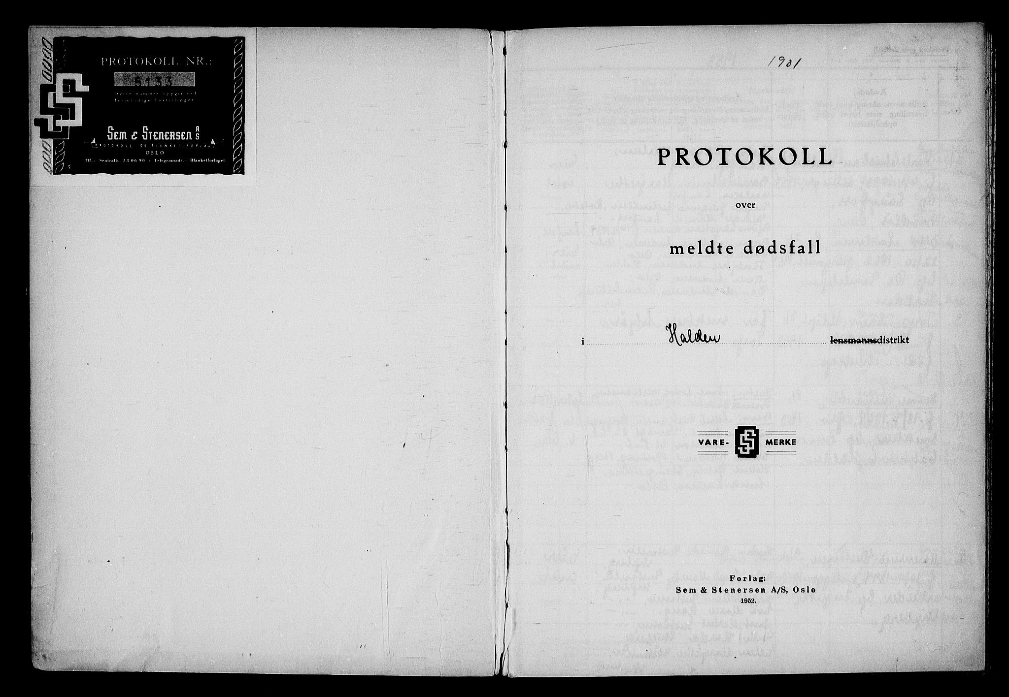 Idd og Marker sorenskriveri, SAO/A-10283/H/Ha/Haa/L0003: Dødsanmeldelsesprotokoll, 1953-1955