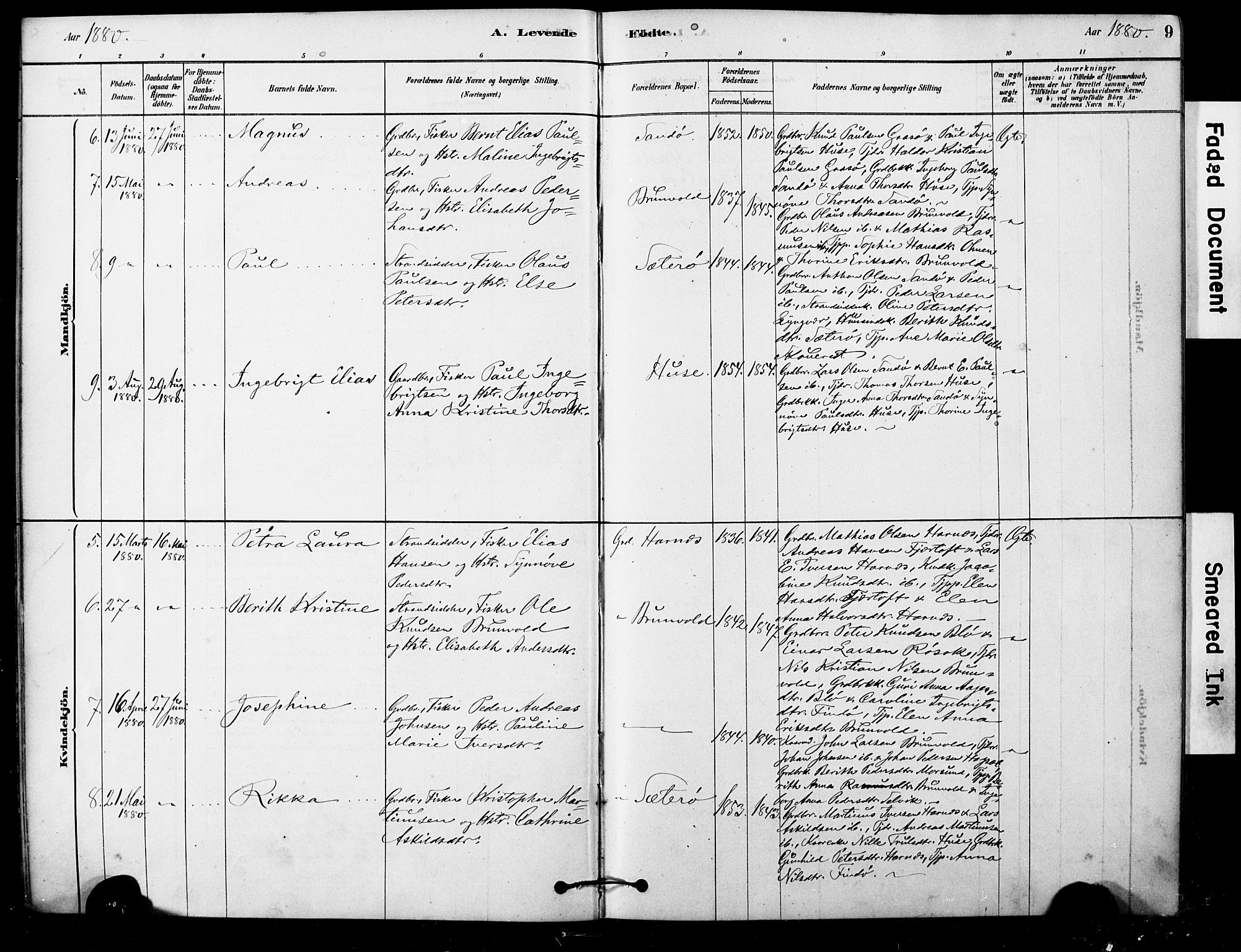 Ministerialprotokoller, klokkerbøker og fødselsregistre - Møre og Romsdal, AV/SAT-A-1454/561/L0729: Ministerialbok nr. 561A03, 1878-1900, s. 9