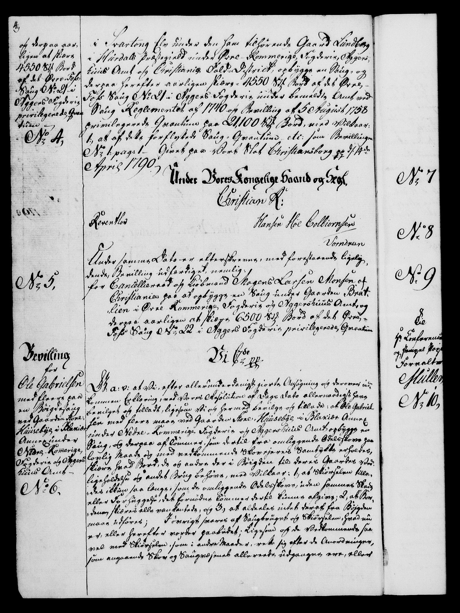 Rentekammeret, Kammerkanselliet, RA/EA-3111/G/Gg/Gga/L0015: Norsk ekspedisjonsprotokoll med register (merket RK 53.15), 1790-1791, s. 4