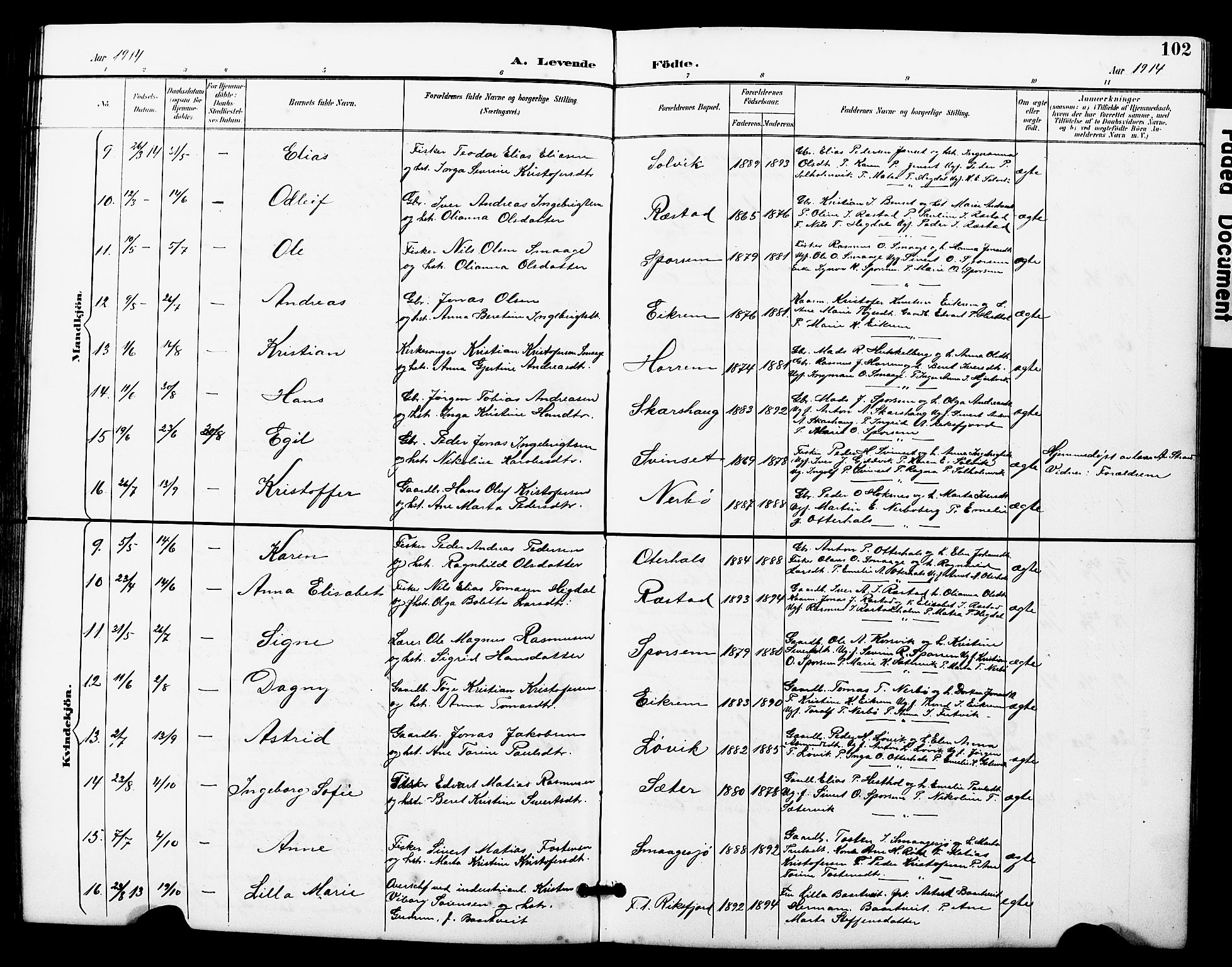 Ministerialprotokoller, klokkerbøker og fødselsregistre - Møre og Romsdal, SAT/A-1454/560/L0725: Klokkerbok nr. 560C02, 1895-1930, s. 102