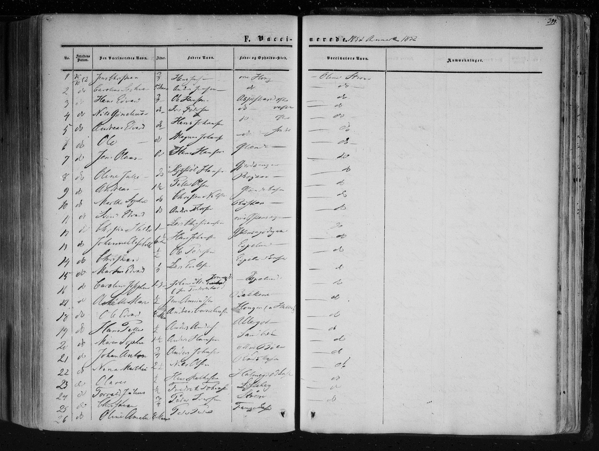 Aremark prestekontor Kirkebøker, AV/SAO-A-10899/F/Fc/L0003: Ministerialbok nr. III 3, 1850-1865, s. 399
