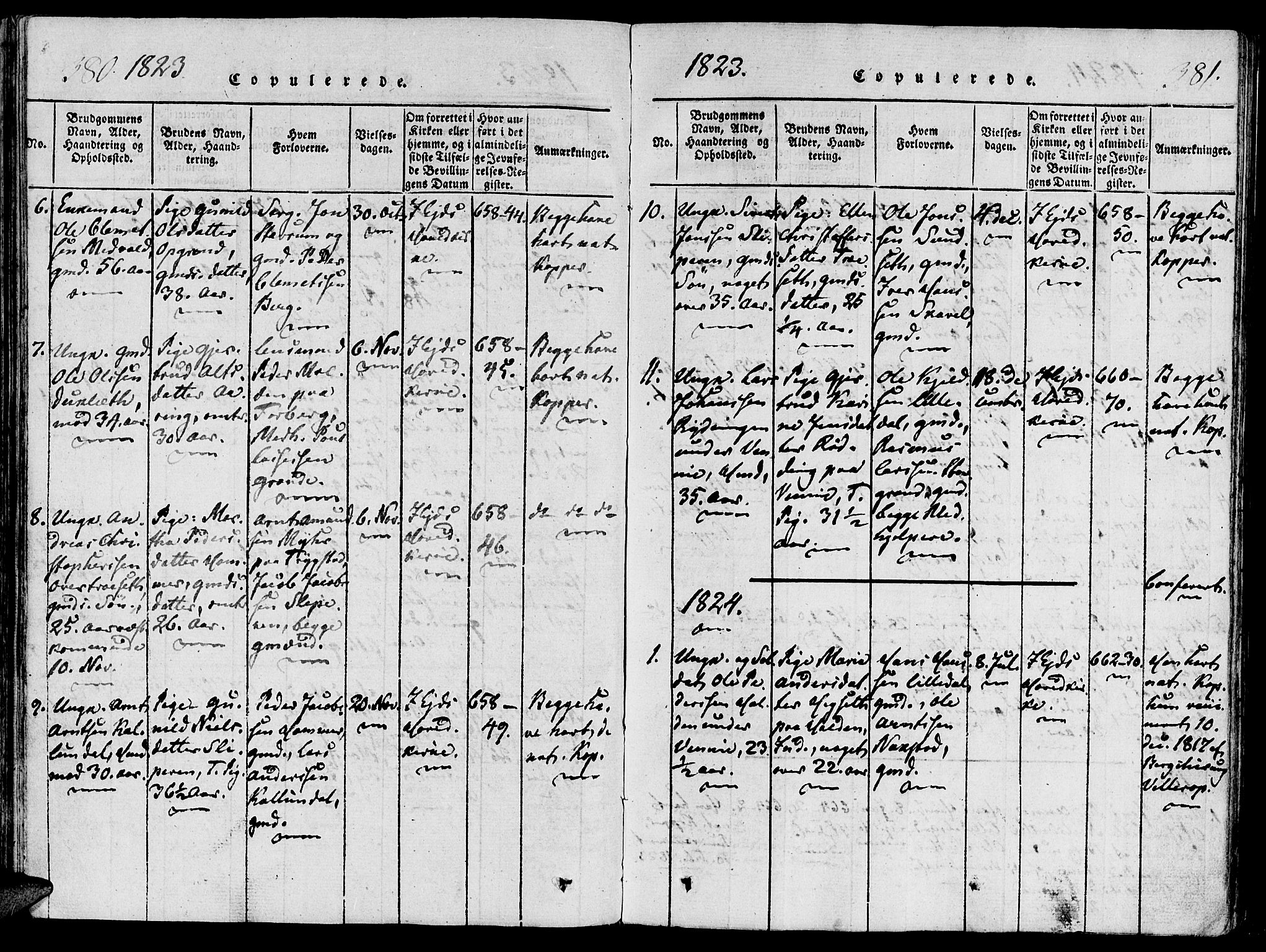 Ministerialprotokoller, klokkerbøker og fødselsregistre - Nord-Trøndelag, SAT/A-1458/733/L0322: Ministerialbok nr. 733A01, 1817-1842, s. 380-381