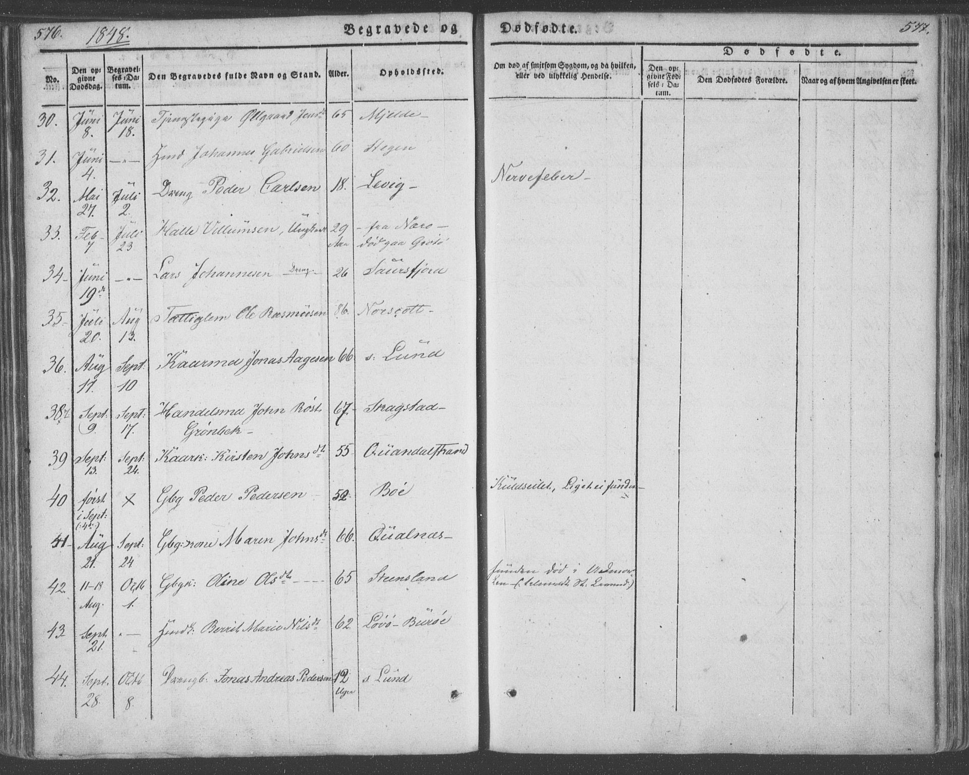 Ministerialprotokoller, klokkerbøker og fødselsregistre - Nordland, AV/SAT-A-1459/855/L0799: Ministerialbok nr. 855A07, 1834-1852, s. 576-577