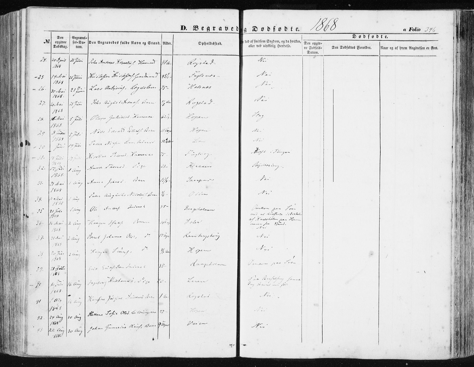 Ministerialprotokoller, klokkerbøker og fødselsregistre - Møre og Romsdal, AV/SAT-A-1454/581/L0937: Ministerialbok nr. 581A05, 1853-1872, s. 346