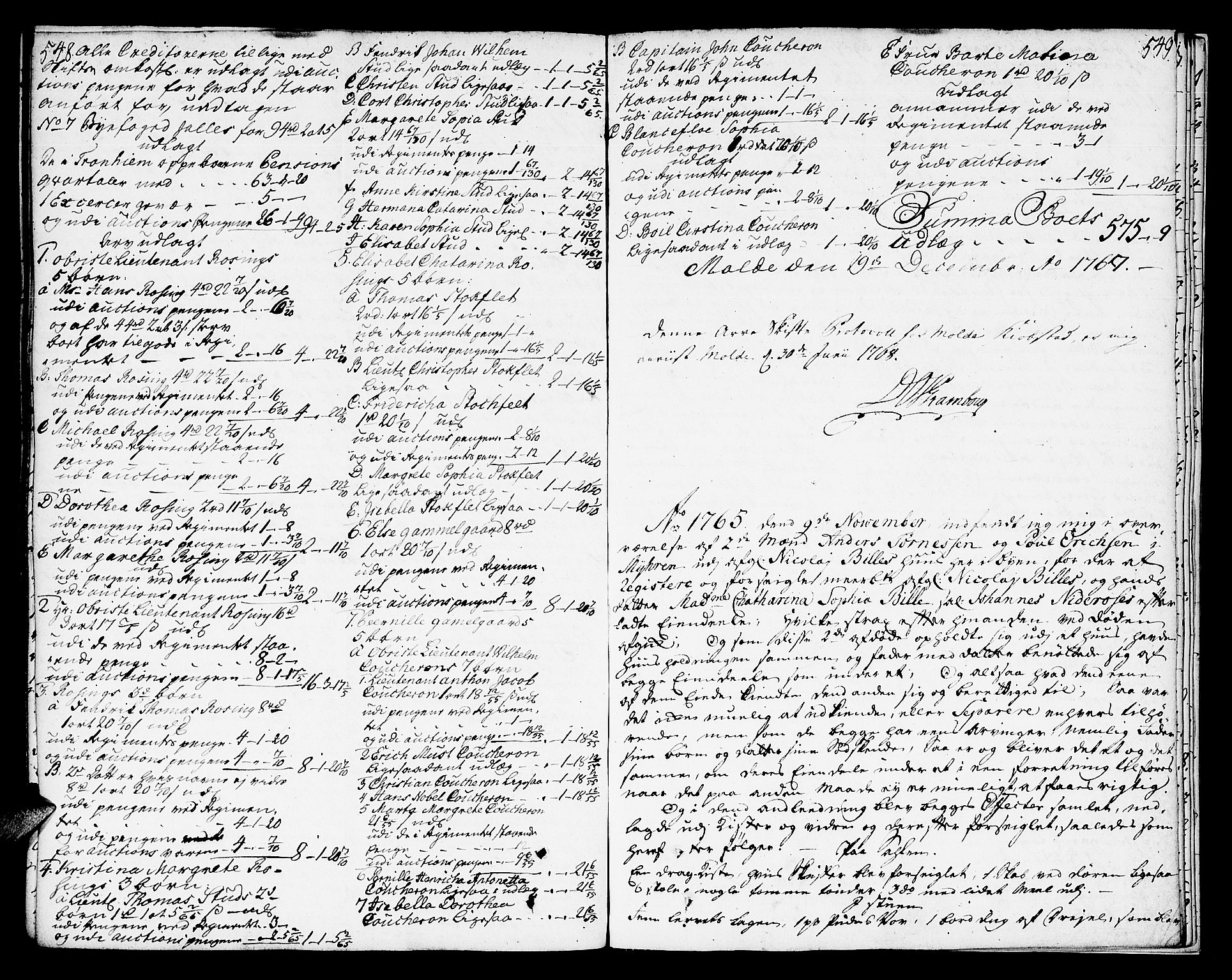 Molde byfogd, AV/SAT-A-0025/3/3Aa/L0001: Skifteprotokoll, 1748-1768, s. 548-549