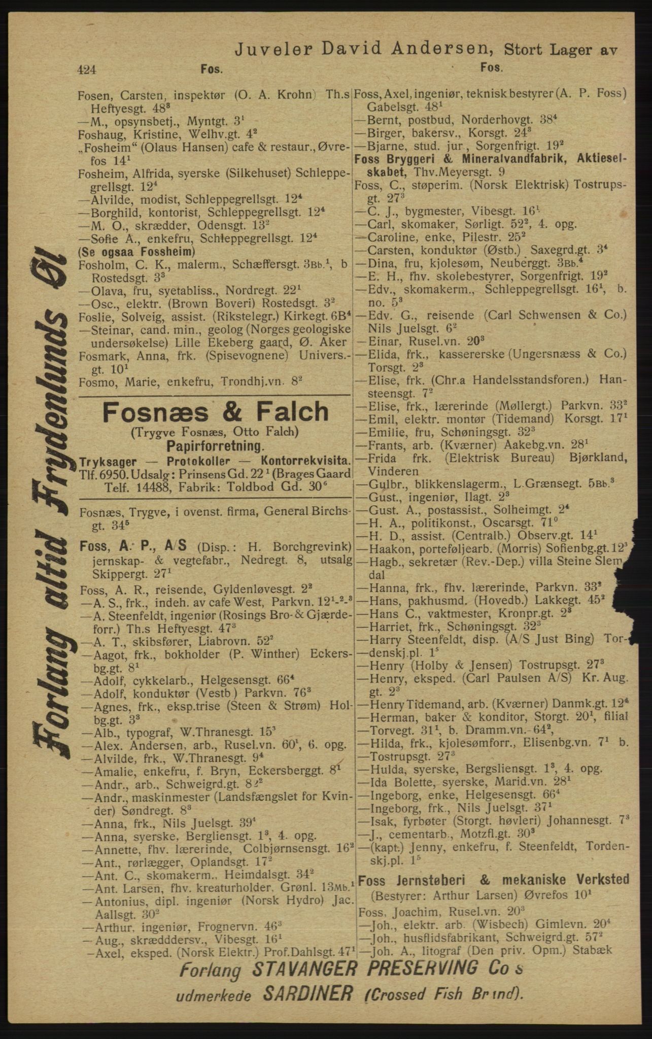 Kristiania/Oslo adressebok, PUBL/-, 1913, s. 436