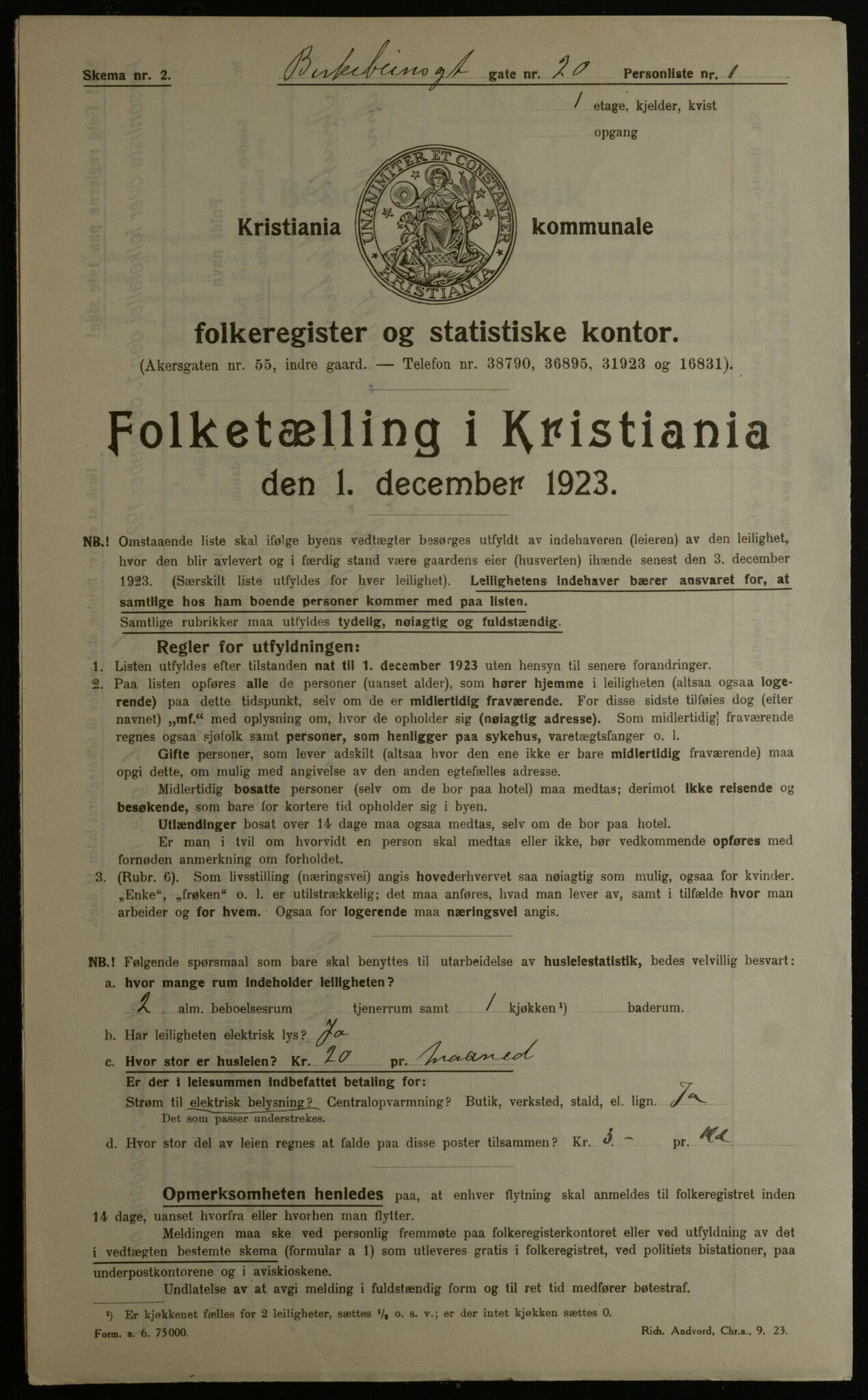 OBA, Kommunal folketelling 1.12.1923 for Kristiania, 1923, s. 6040