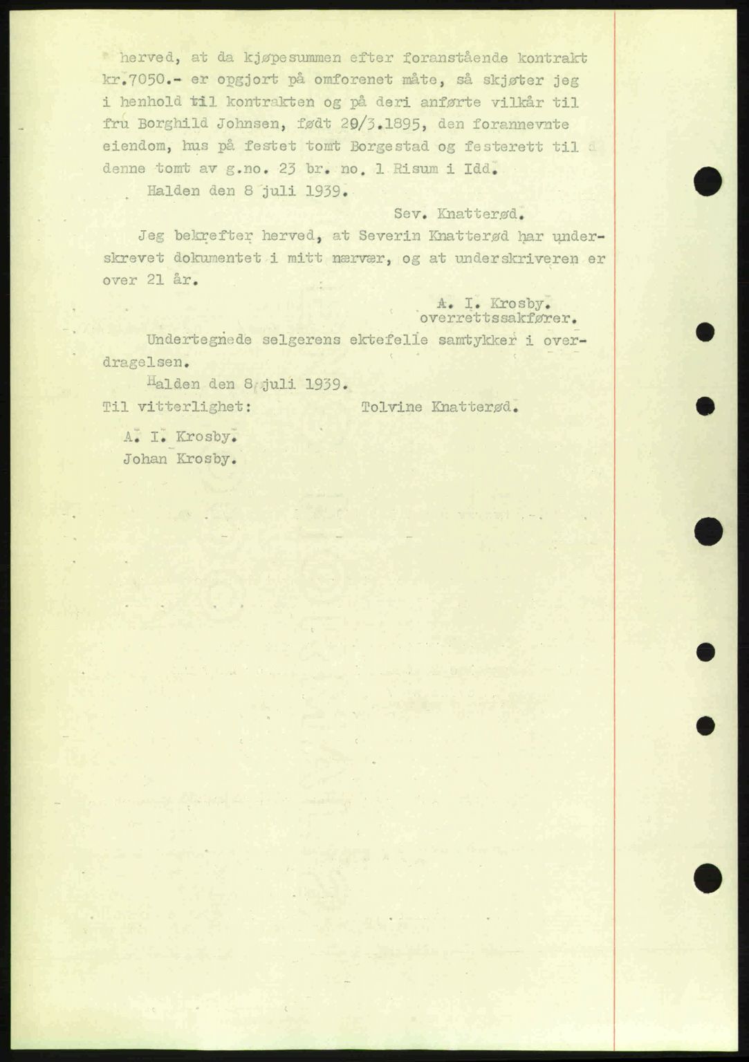 Idd og Marker sorenskriveri, AV/SAO-A-10283/G/Gb/Gbb/L0003: Pantebok nr. A3, 1938-1939, Dagboknr: 921/1939