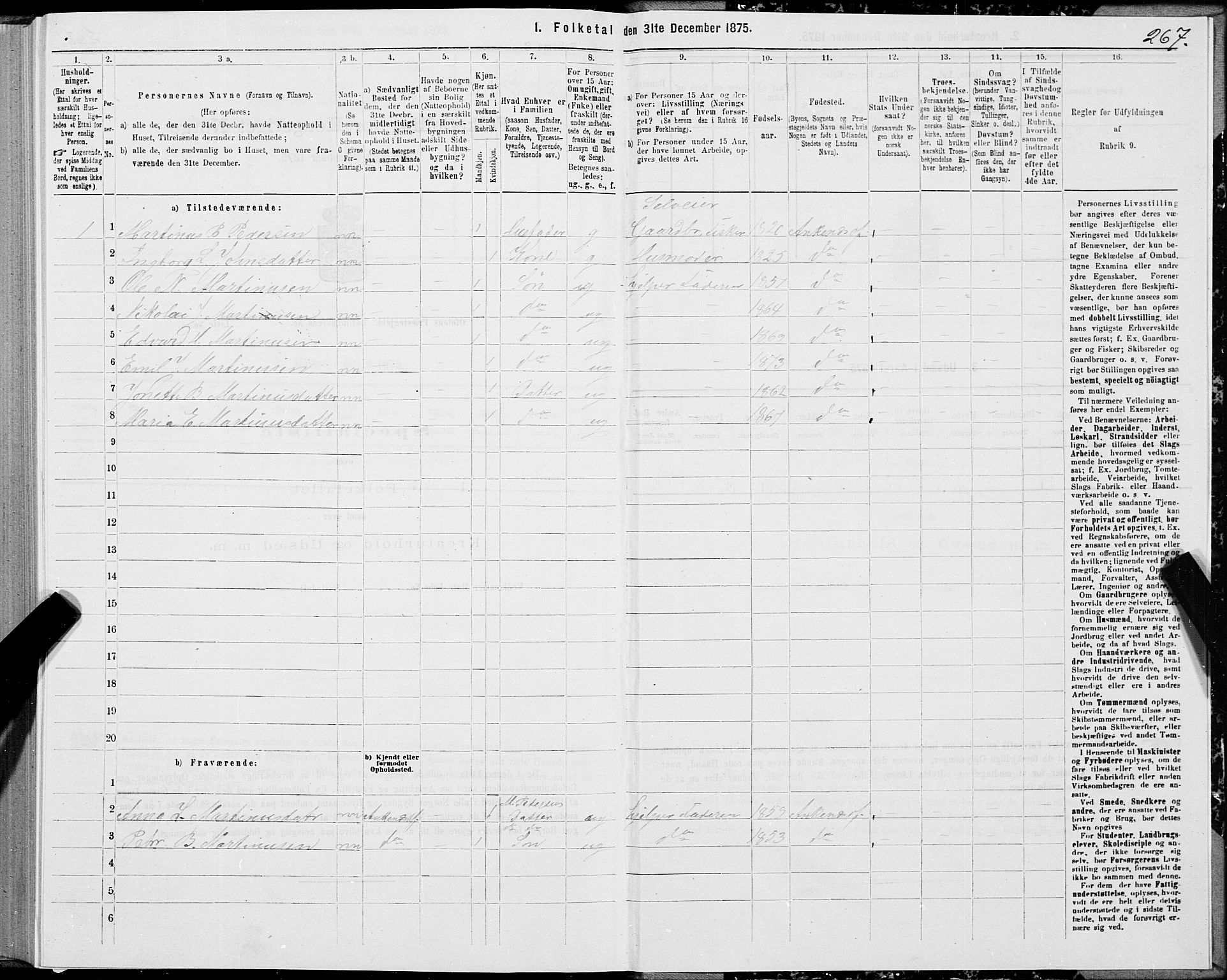 SAT, Folketelling 1875 for 1853P Ofoten prestegjeld, 1875, s. 3267