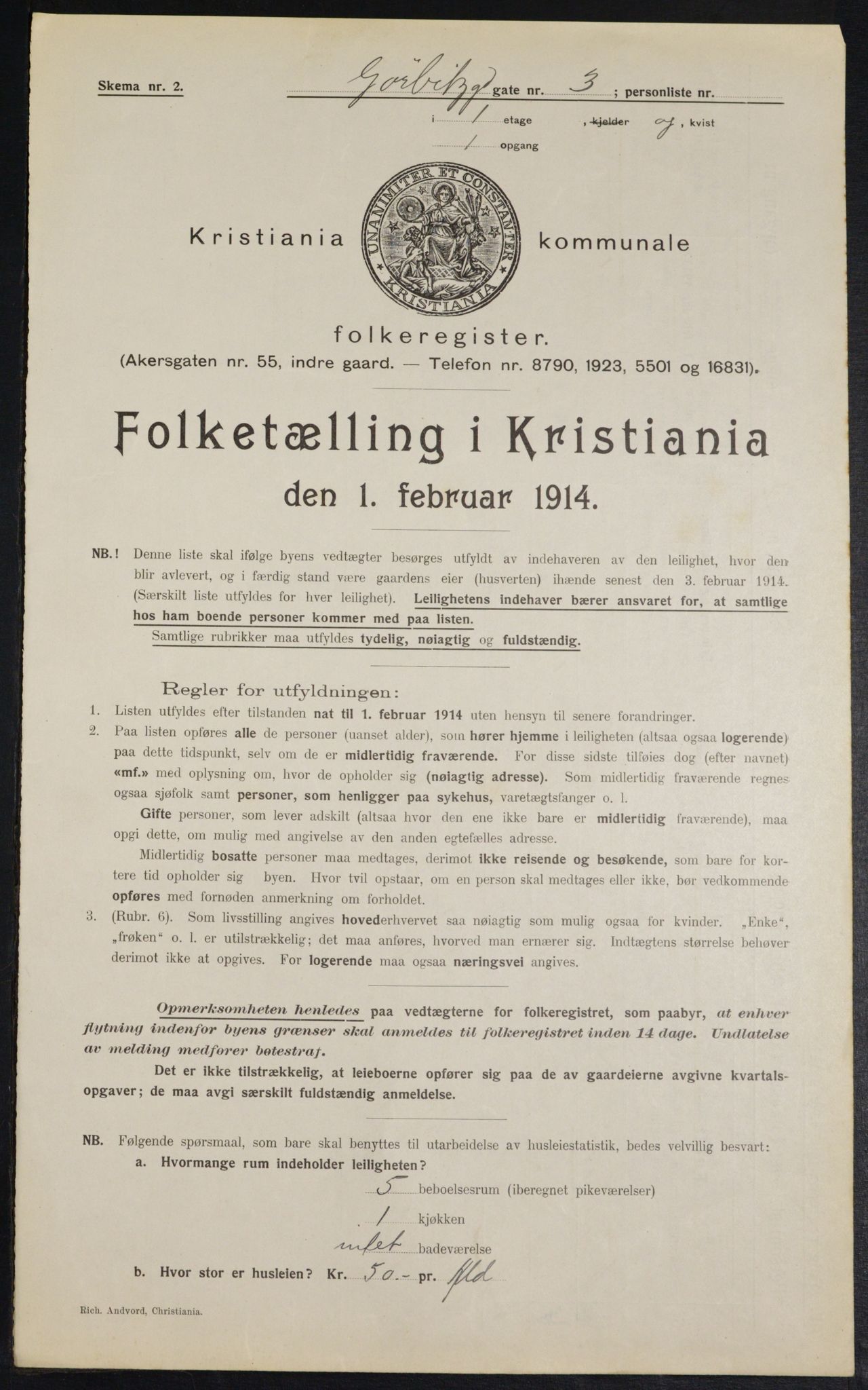 OBA, Kommunal folketelling 1.2.1914 for Kristiania, 1914, s. 32777