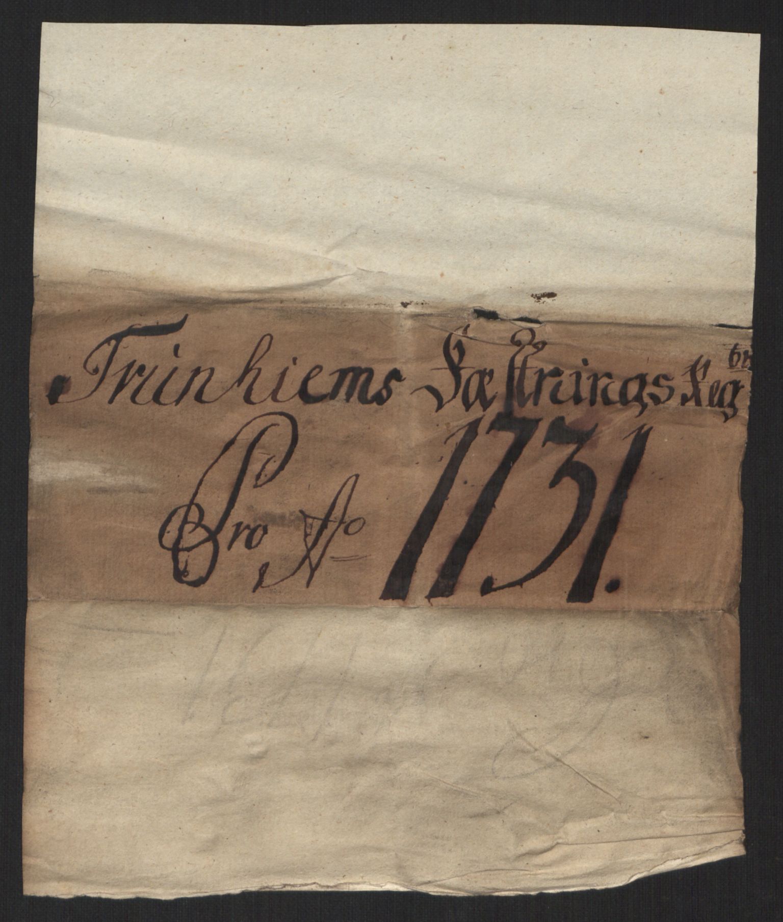 Rentekammeret inntil 1814, Reviderte regnskaper, Militære regnskaper, AV/RA-EA-4069/Rd/L0649: Trondheim festningsregnskaper, 1731