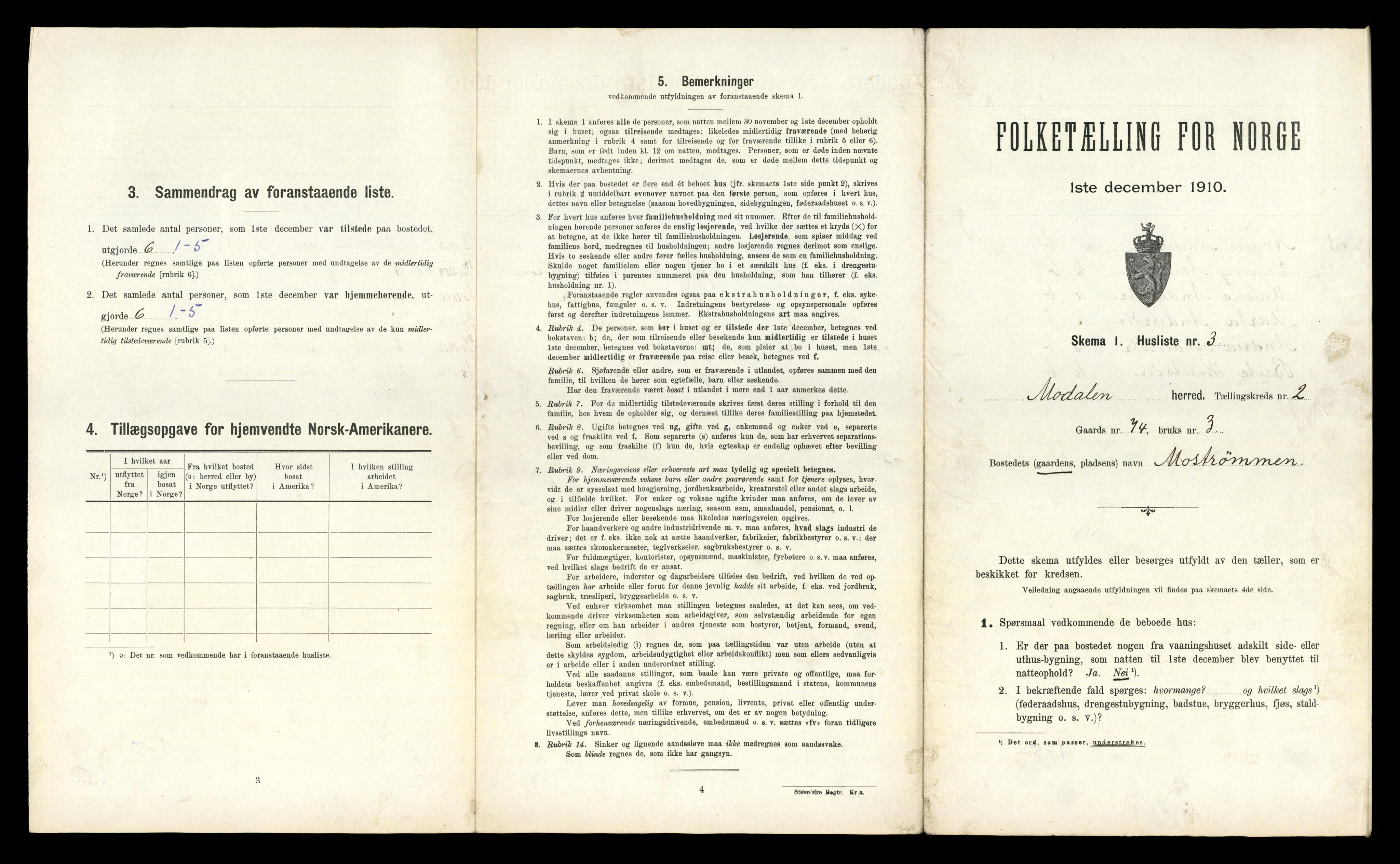 RA, Folketelling 1910 for 1252 Modalen herred, 1910, s. 61