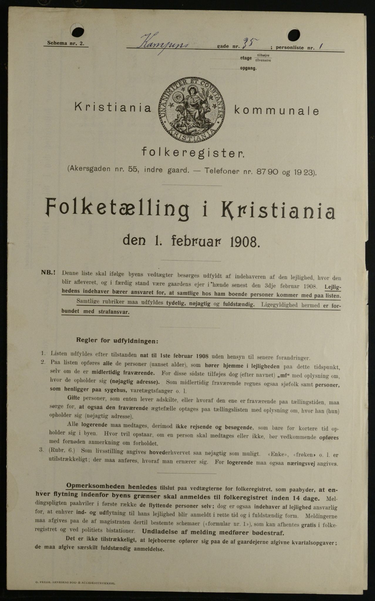 OBA, Kommunal folketelling 1.2.1908 for Kristiania kjøpstad, 1908, s. 42939