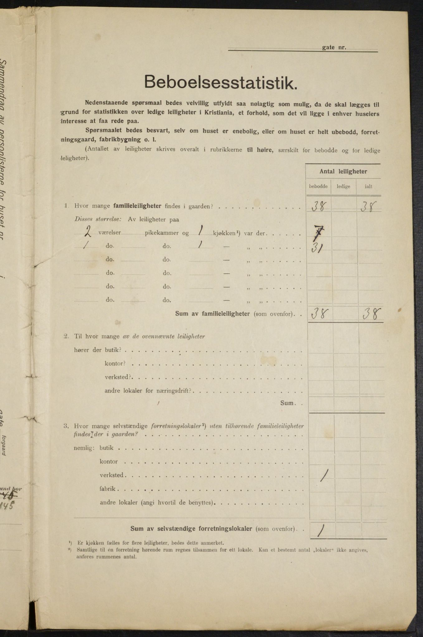 OBA, Kommunal folketelling 1.2.1915 for Kristiania, 1915, s. 64182