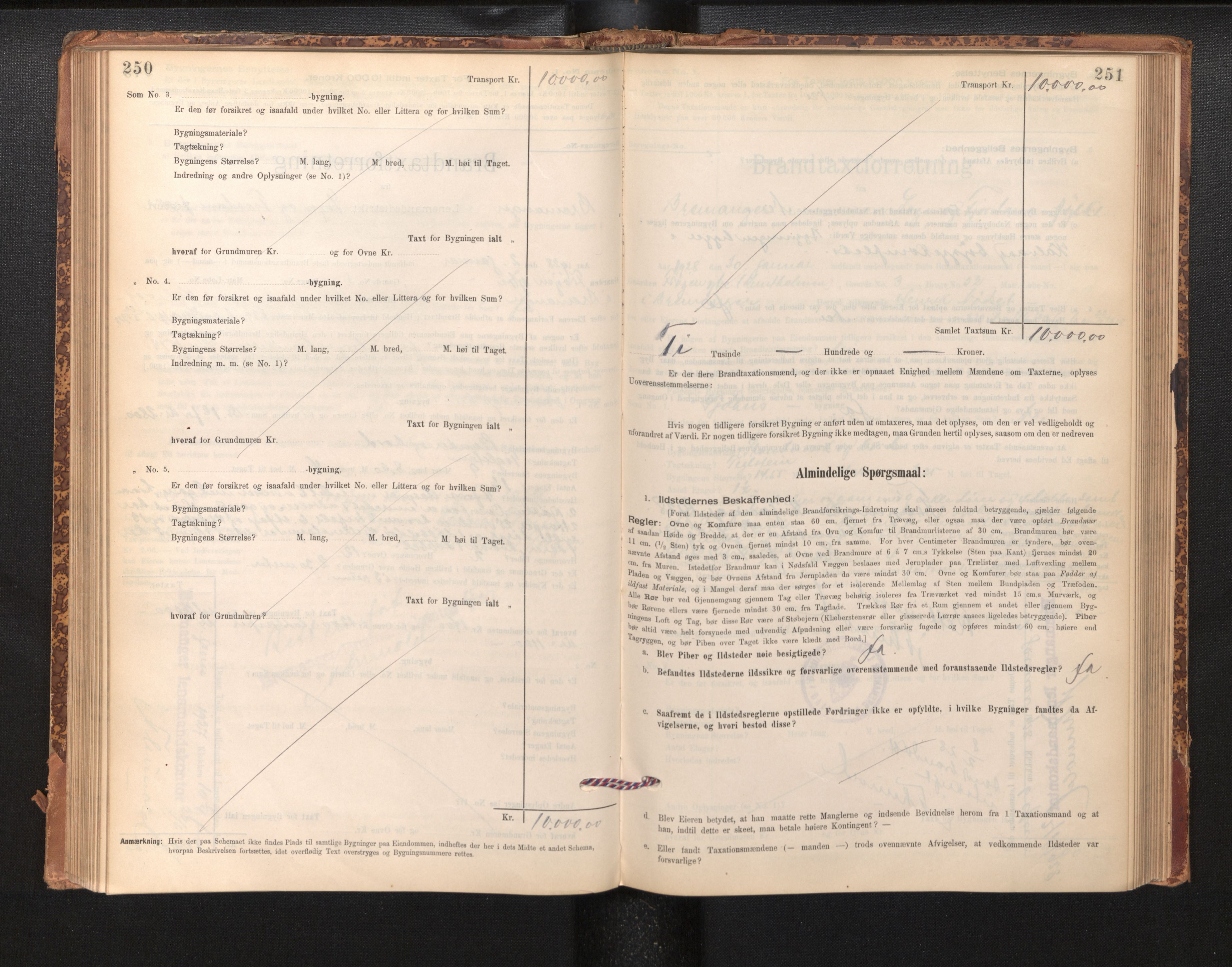 Lensmannen i Bremanger, SAB/A-26701/0012/L0007: Branntakstprotokoll, skjematakst, 1895-1936, s. 250-251