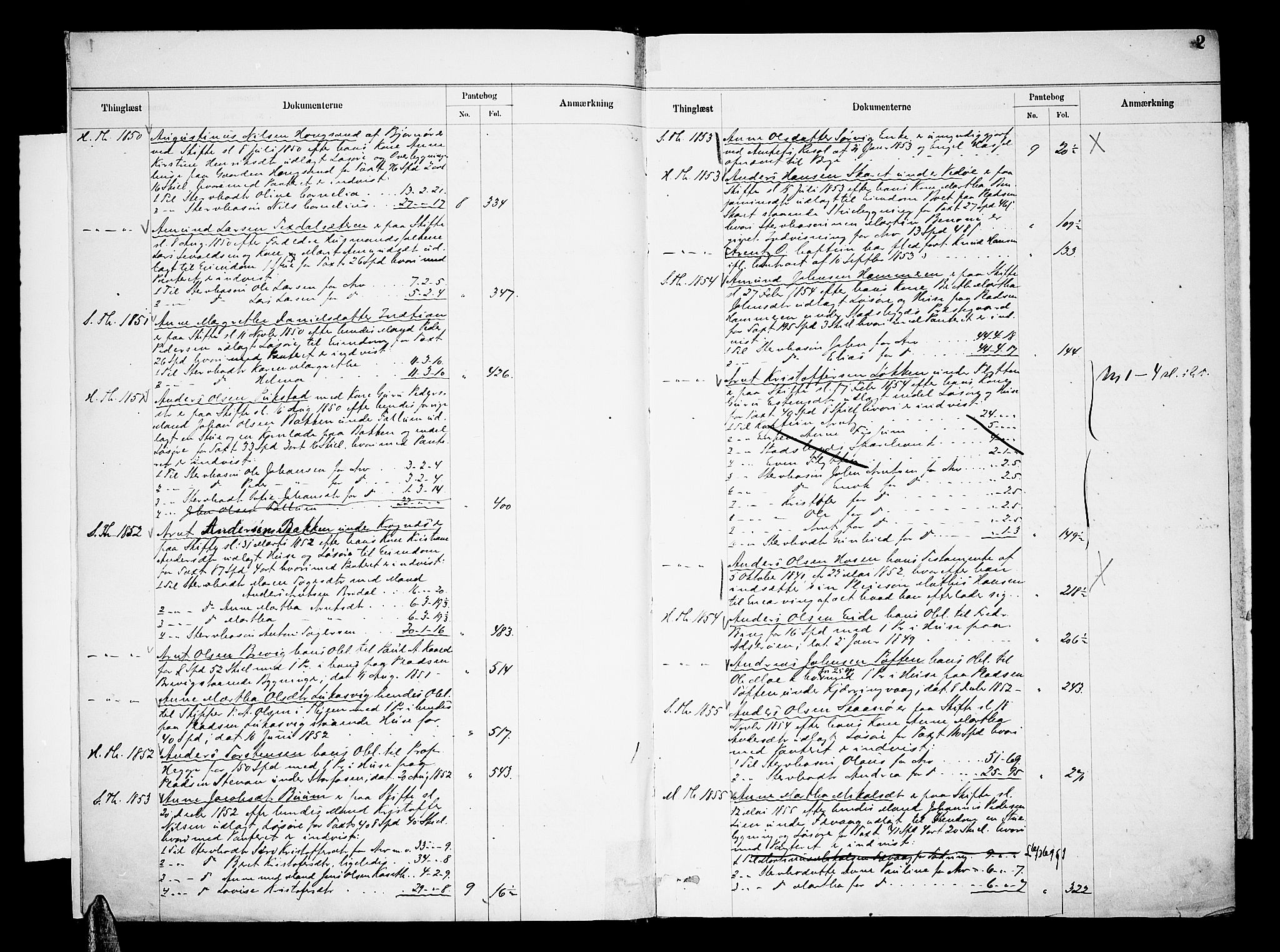 Fosen sorenskriveri, SAT/A-1107/1/2/2B/L0002: Panteregister nr. 2, 1822-1906, s. 2