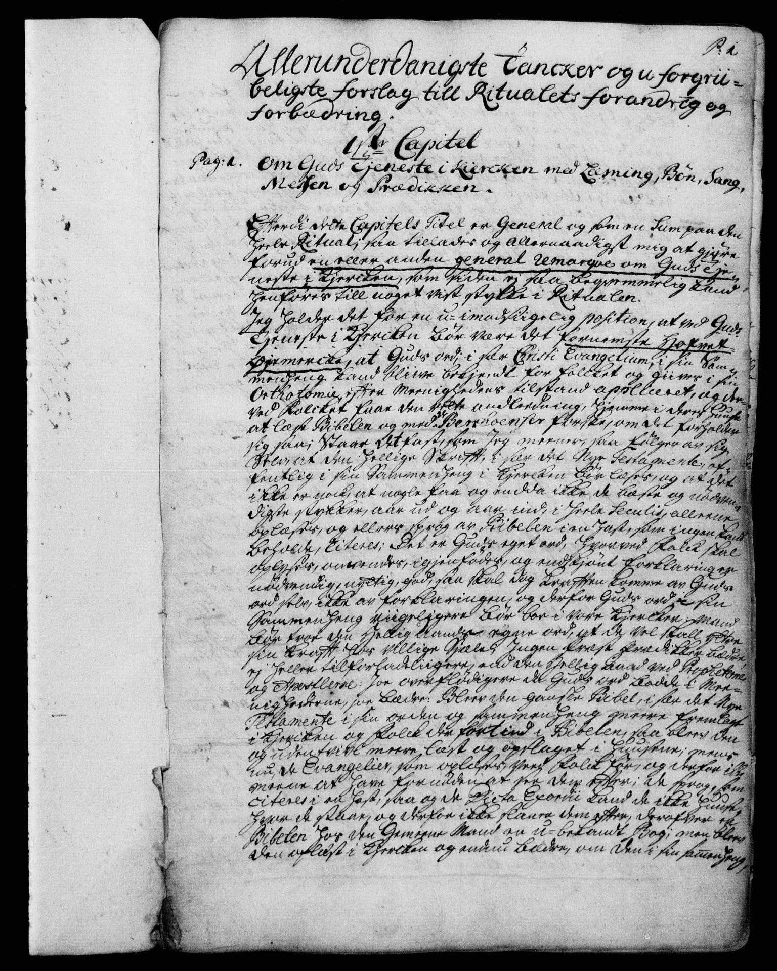 Generalkirkeinspektionskollegiet, DRA/A-0008/F4-13/F4-13: Dokumenter til ritualets revision, 1735
