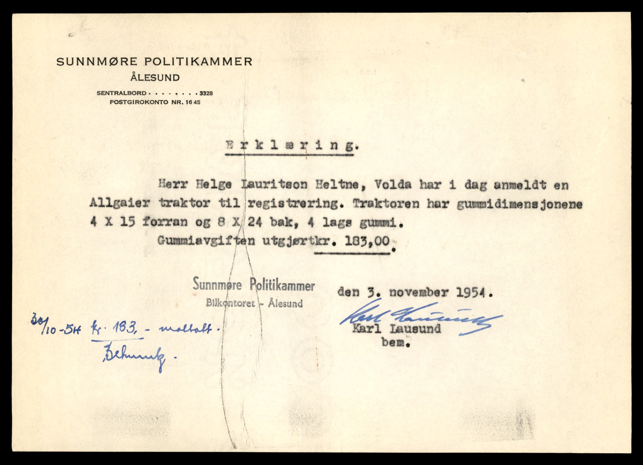 Møre og Romsdal vegkontor - Ålesund trafikkstasjon, AV/SAT-A-4099/F/Fe/L0033: Registreringskort for kjøretøy T 12151 - T 12474, 1927-1998, s. 3651