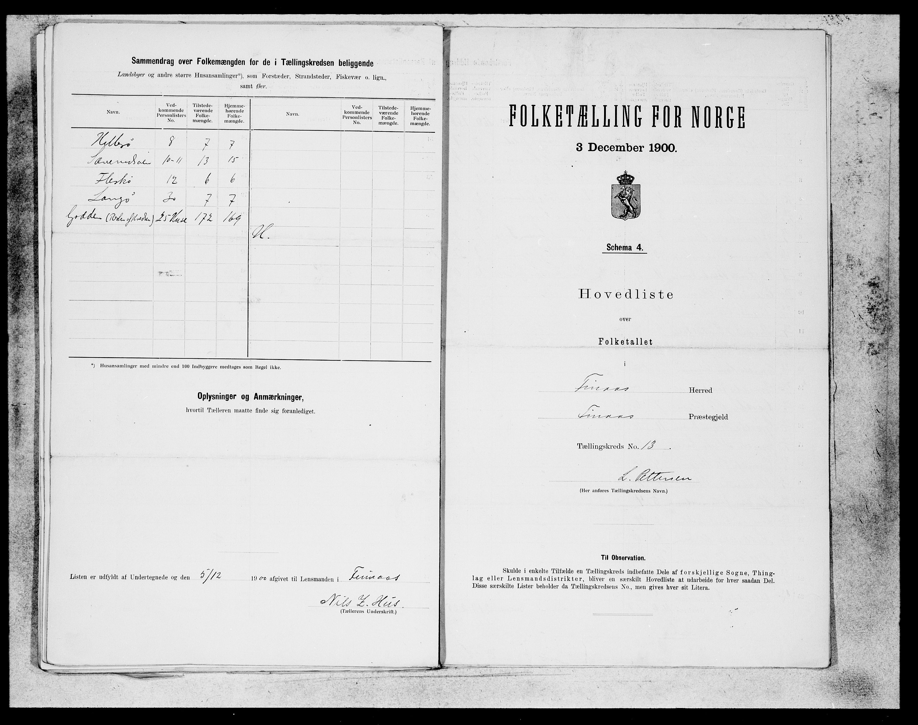 SAB, Folketelling 1900 for 1218 Finnås herred, 1900, s. 30