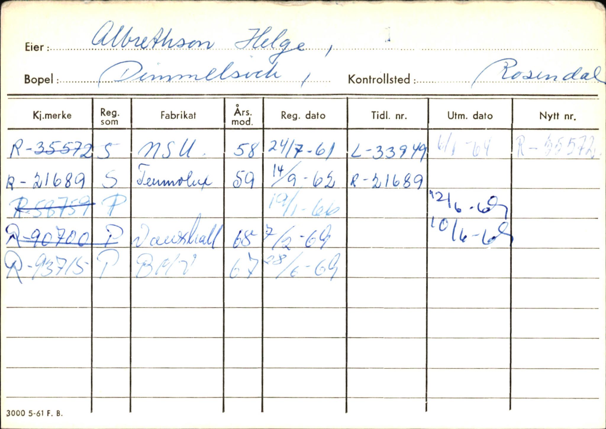 Statens vegvesen, Hordaland vegkontor, AV/SAB-A-5201/2/Ha/L0001: R-eierkort A, 1920-1971, s. 298