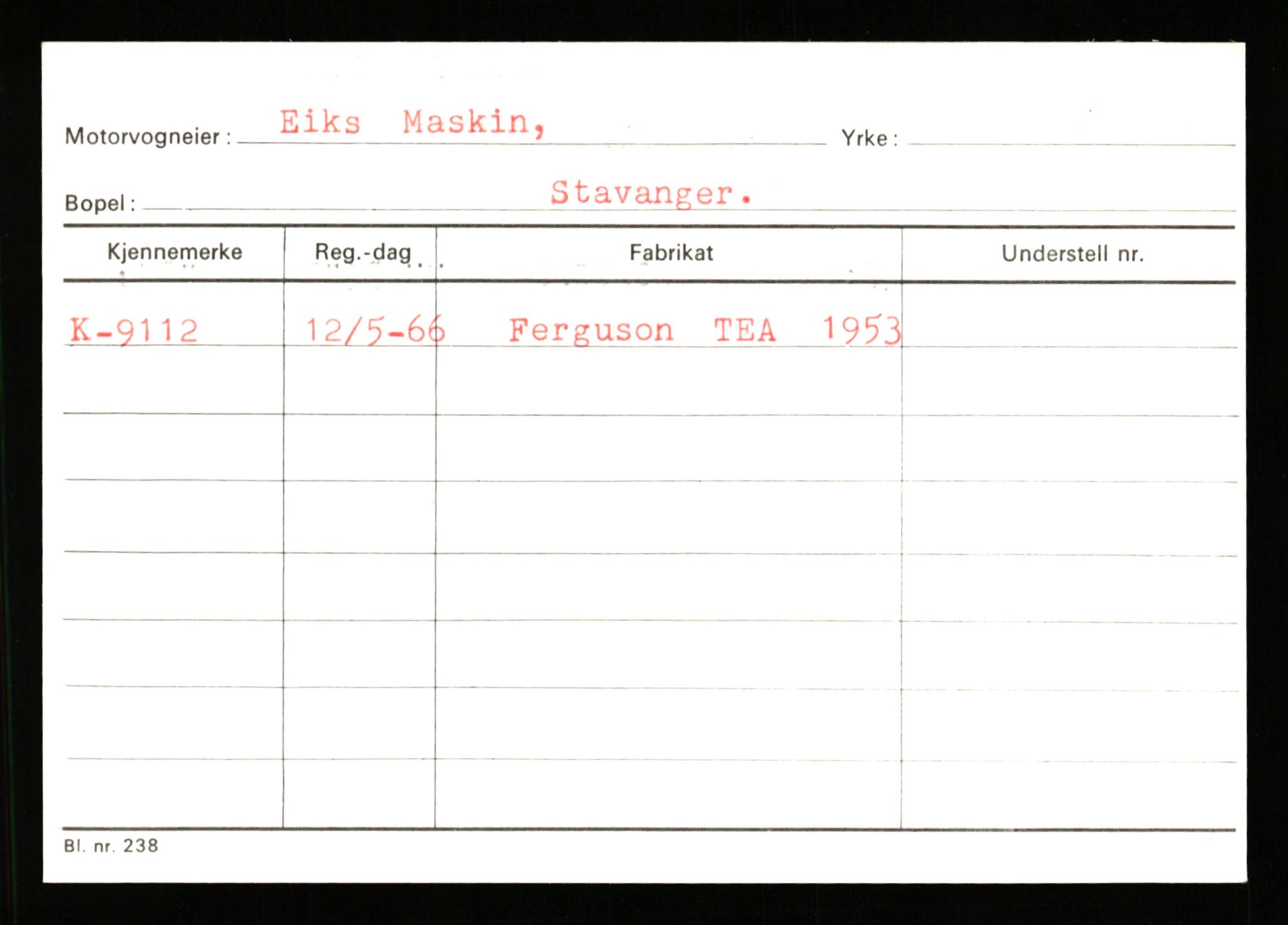 Stavanger trafikkstasjon, AV/SAST-A-101942/0/G/L0002: Registreringsnummer: 5791 - 10405, 1930-1971, s. 2209