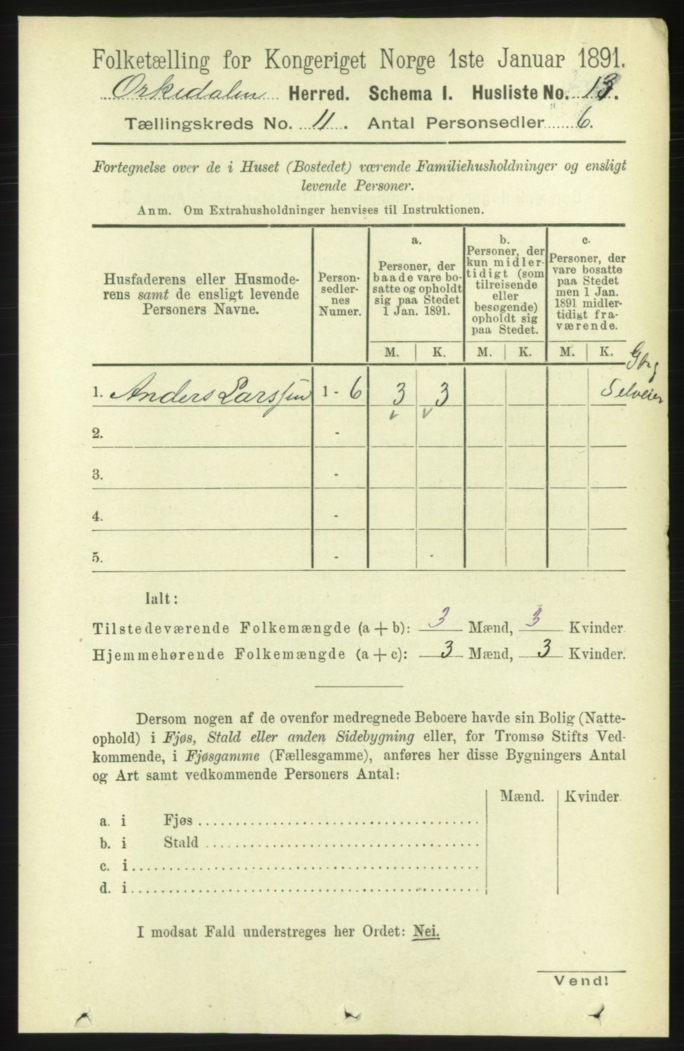 RA, Folketelling 1891 for 1638 Orkdal herred, 1891, s. 5092