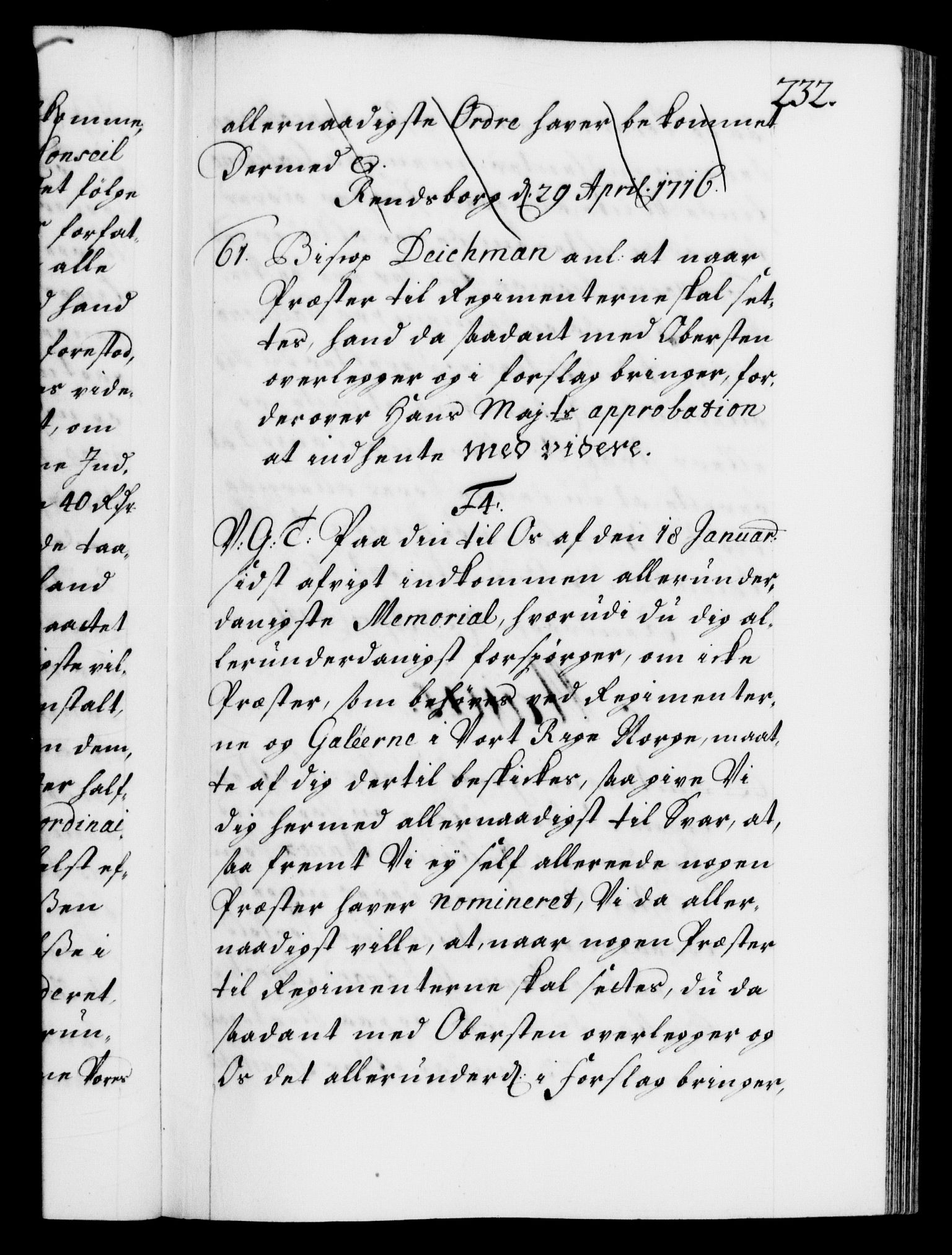 Danske Kanselli 1572-1799, AV/RA-EA-3023/F/Fc/Fca/Fcab/L0020: Norske tegnelser, 1715-1718, s. 232a