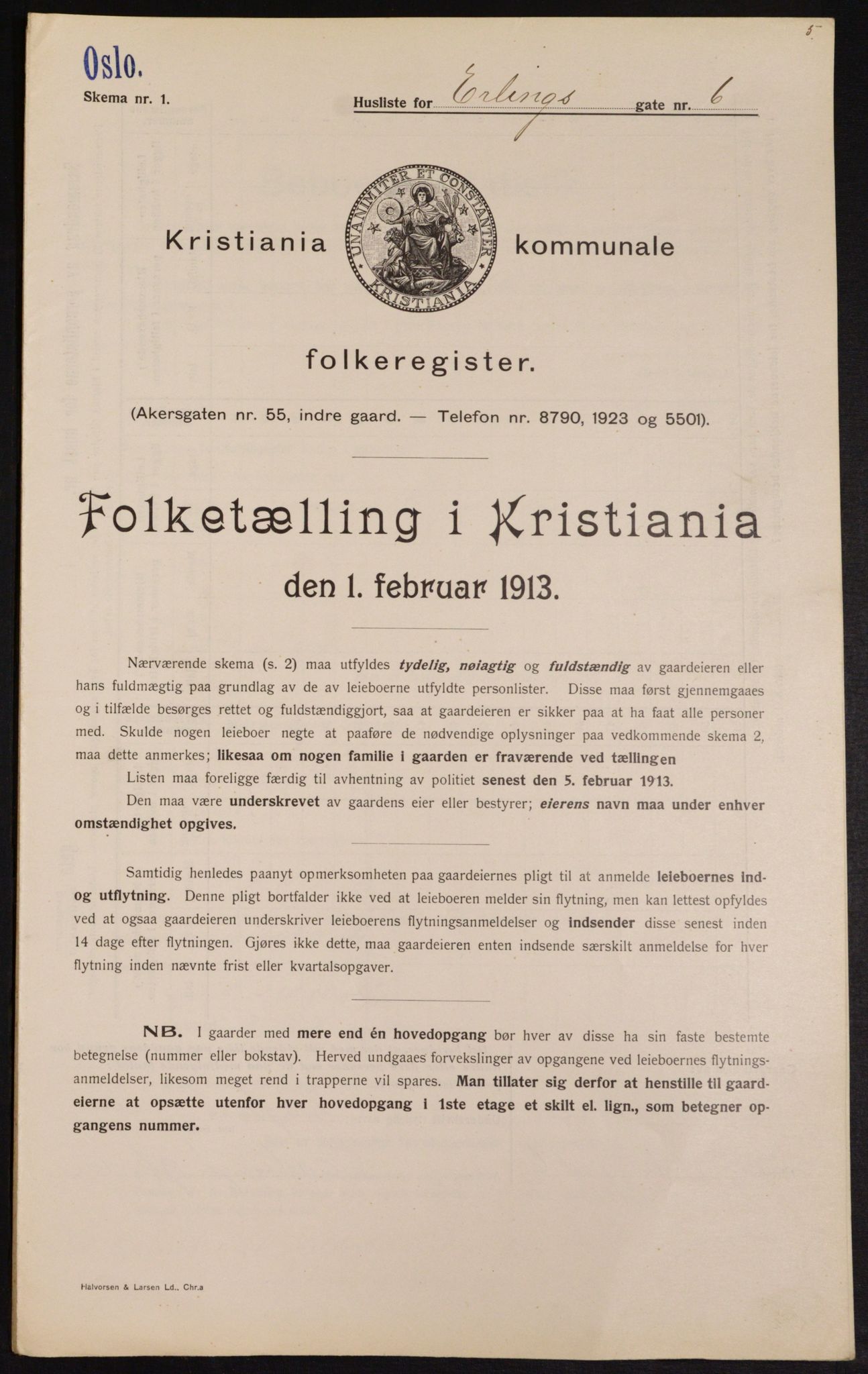 OBA, Kommunal folketelling 1.2.1913 for Kristiania, 1913, s. 22092