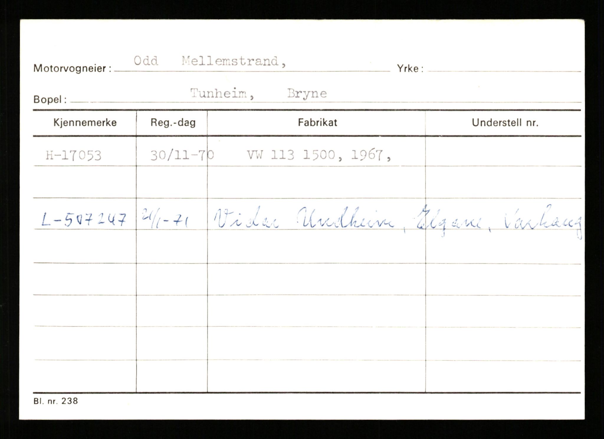 Stavanger trafikkstasjon, SAST/A-101942/0/G/L0004: Registreringsnummer: 15497 - 22957, 1930-1971, s. 819