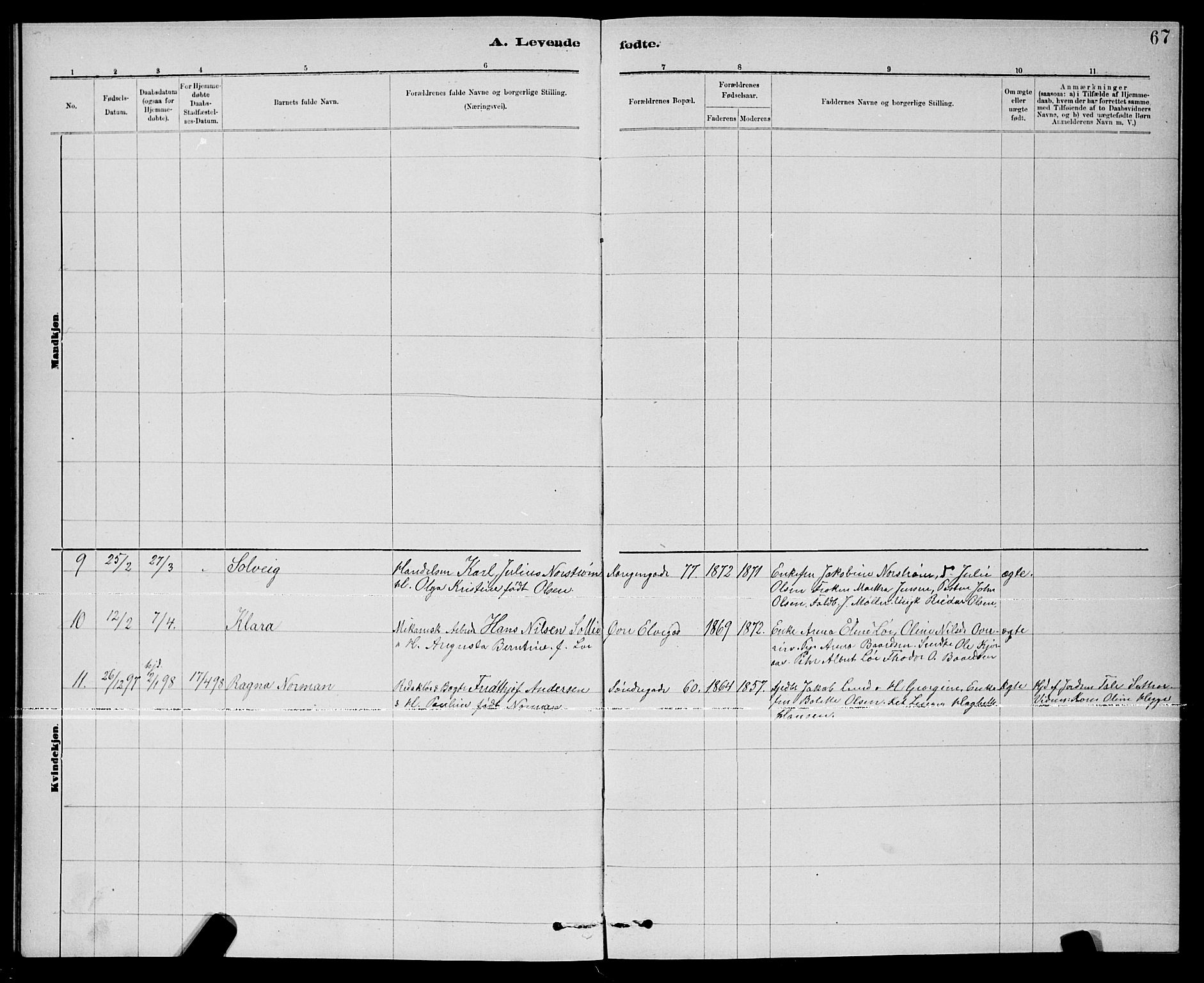 Ministerialprotokoller, klokkerbøker og fødselsregistre - Nord-Trøndelag, SAT/A-1458/739/L0374: Klokkerbok nr. 739C02, 1883-1898, s. 67