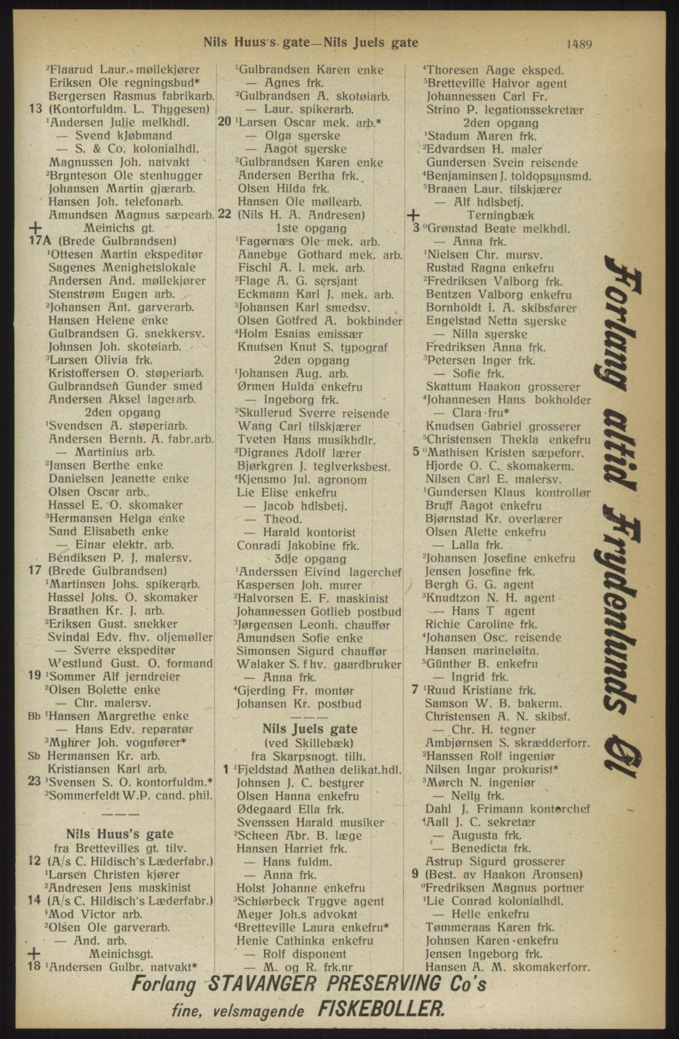 Kristiania/Oslo adressebok, PUBL/-, 1914, s. 1489