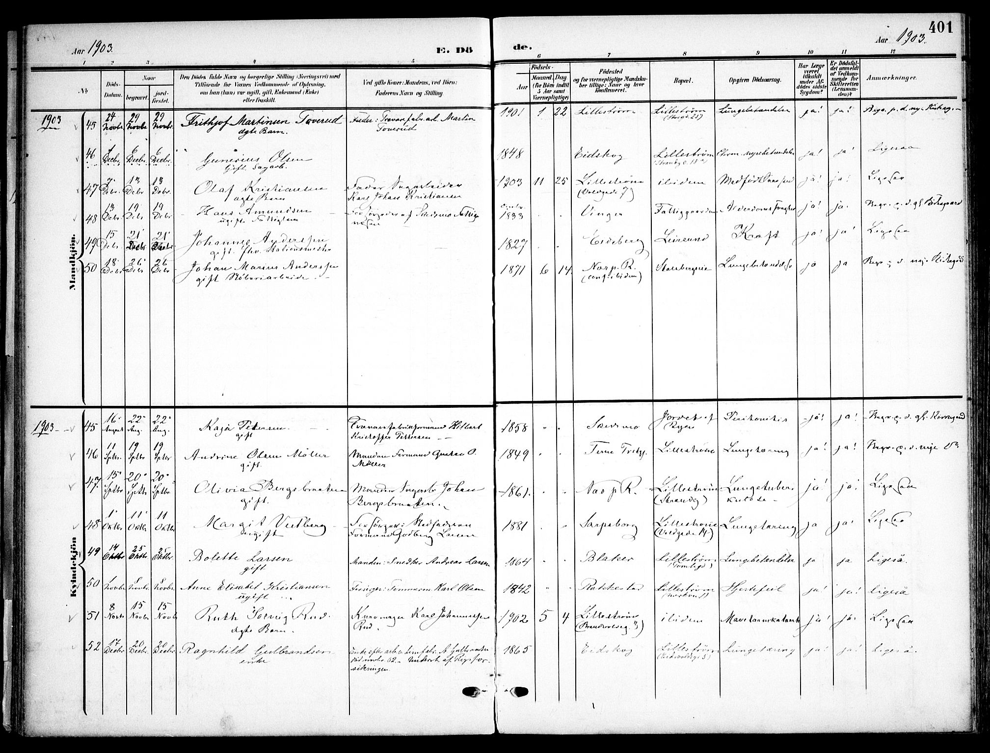 Skedsmo prestekontor Kirkebøker, AV/SAO-A-10033a/F/Fa/L0015: Ministerialbok nr. I 15, 1902-1917, s. 401