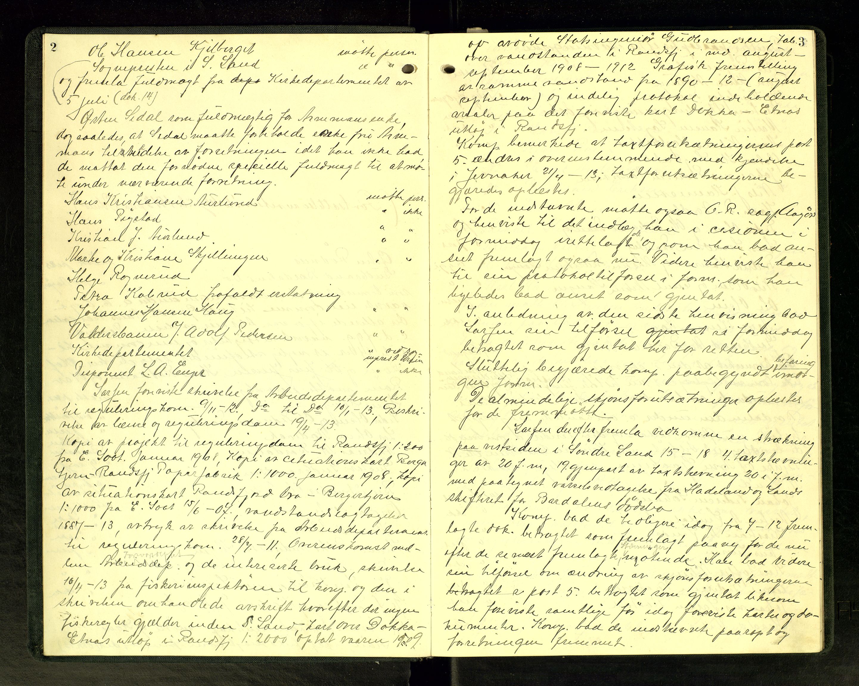 Hadeland og Land tingrett, AV/SAH-TING-010/G/Gc/L0050: Ekstrarettsprotokoll, 1913, s. 2-3