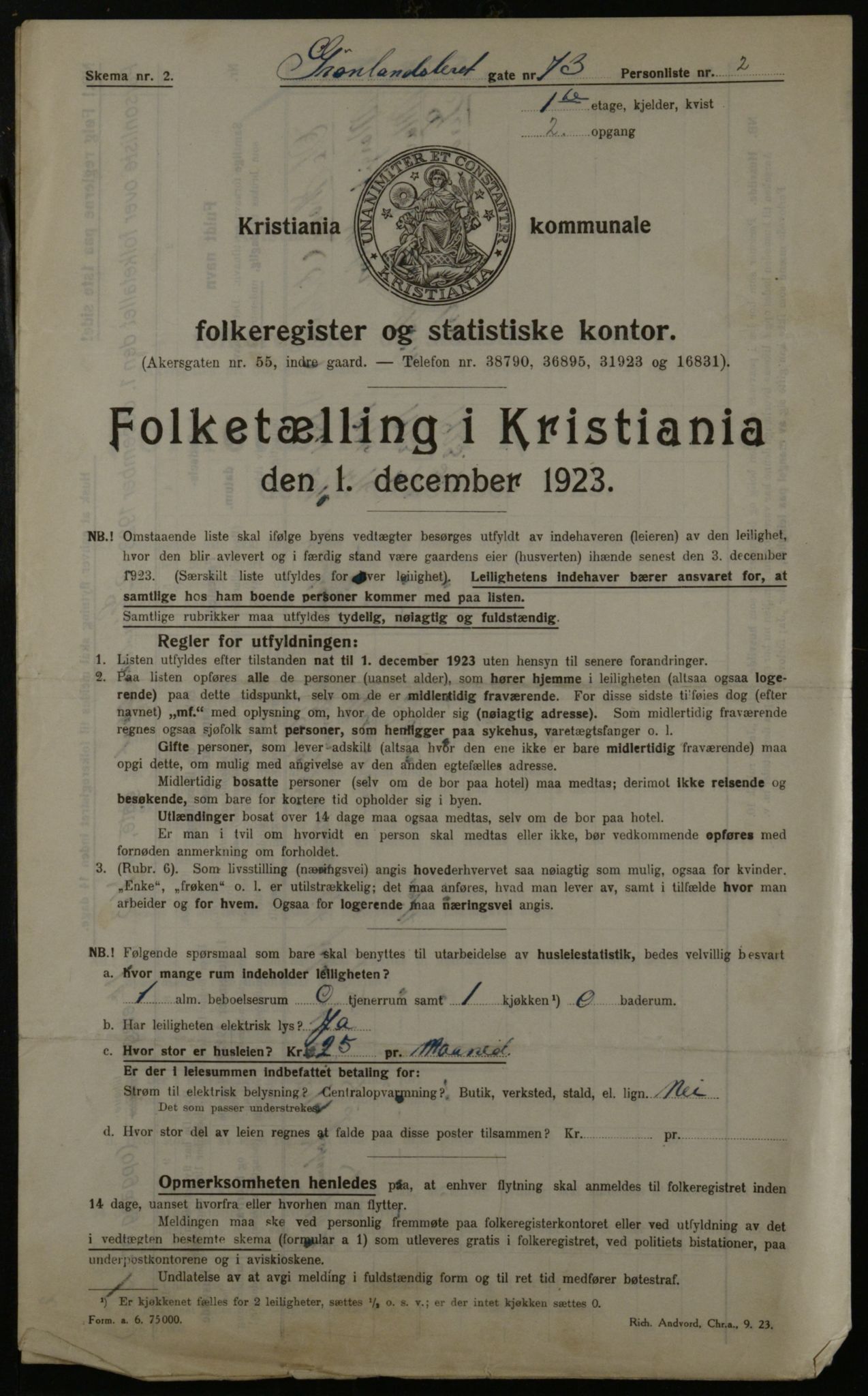 OBA, Kommunal folketelling 1.12.1923 for Kristiania, 1923, s. 36091