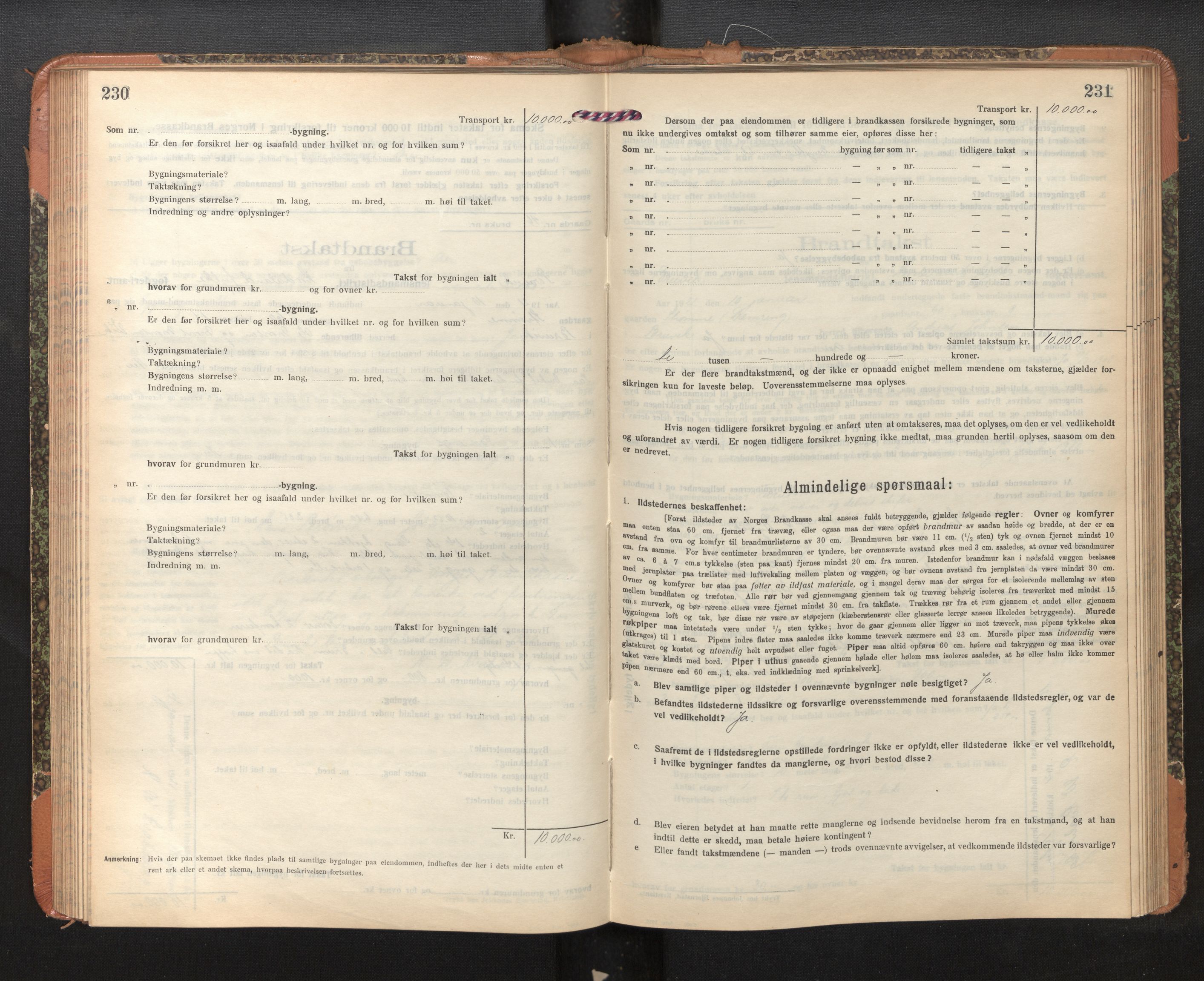 Lensmannen i Bruvik, SAB/A-31301/0012/L0009: Branntakstprotokoll, skjematakst, 1918-1925, s. 230-231