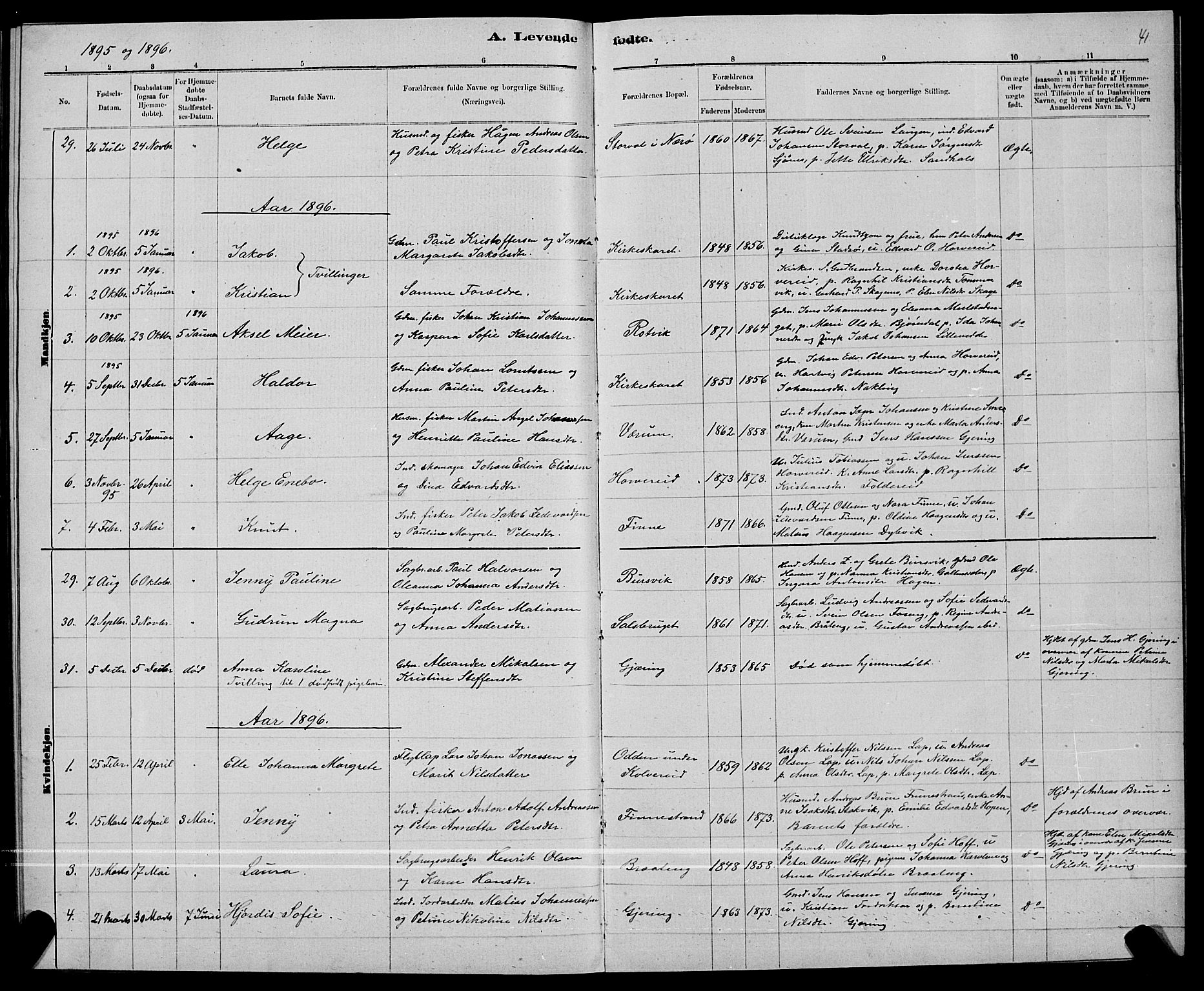 Ministerialprotokoller, klokkerbøker og fødselsregistre - Nord-Trøndelag, SAT/A-1458/780/L0651: Klokkerbok nr. 780C03, 1884-1898, s. 41