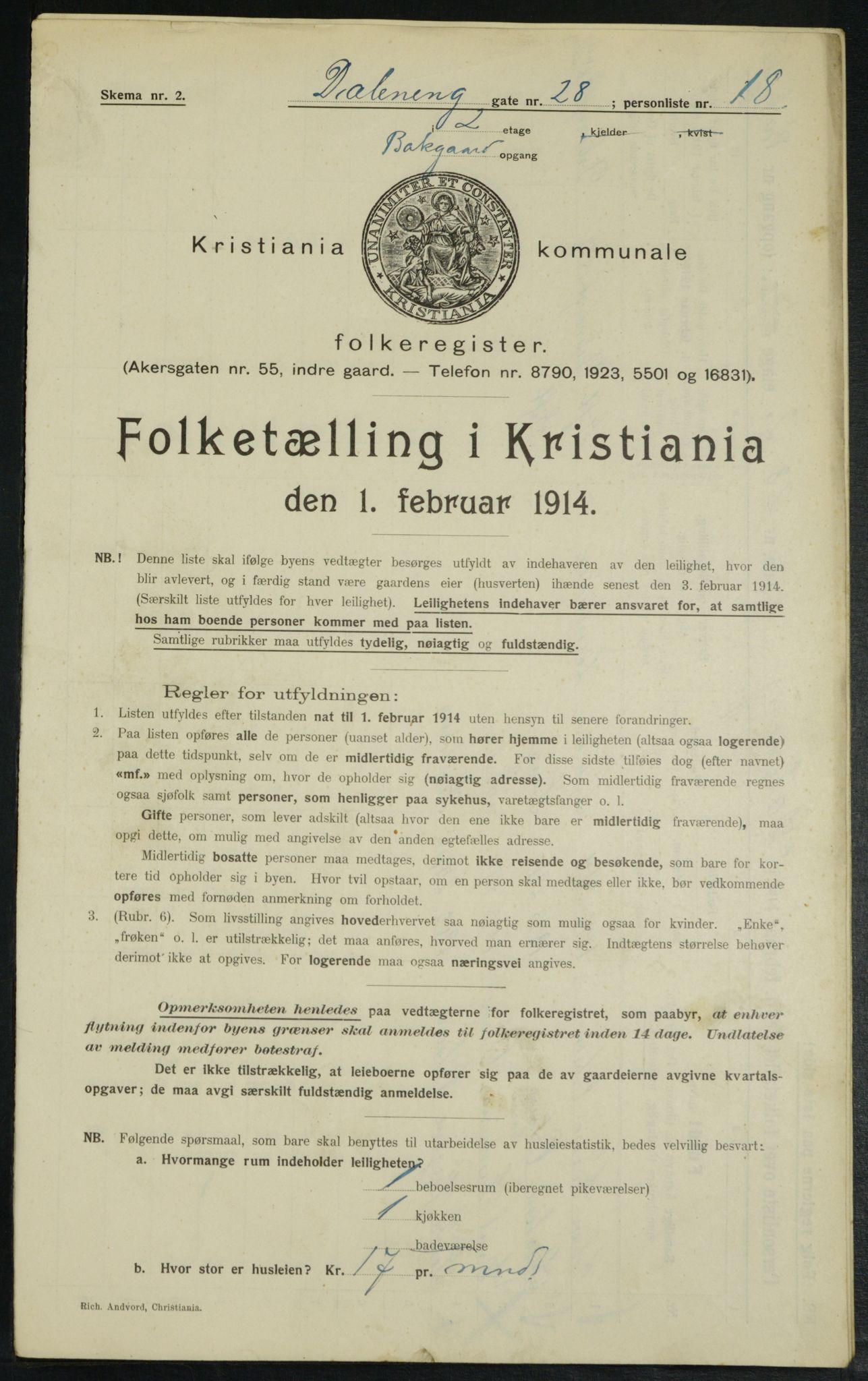 OBA, Kommunal folketelling 1.2.1914 for Kristiania, 1914, s. 17746