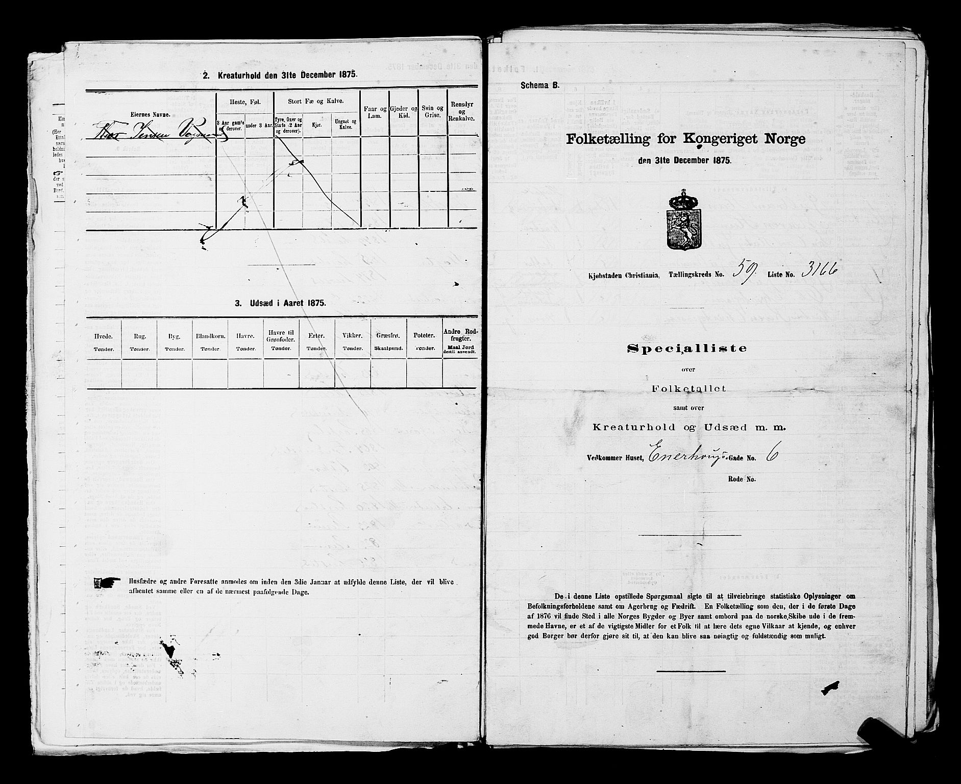 RA, Folketelling 1875 for 0301 Kristiania kjøpstad, 1875, s. 8768