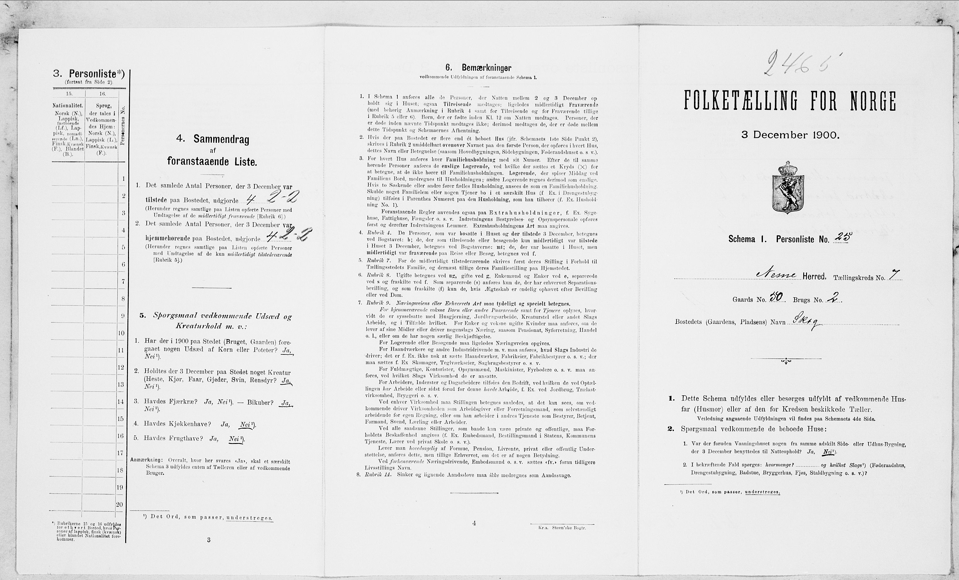 SAT, Folketelling 1900 for 1828 Nesna herred, 1900, s. 612