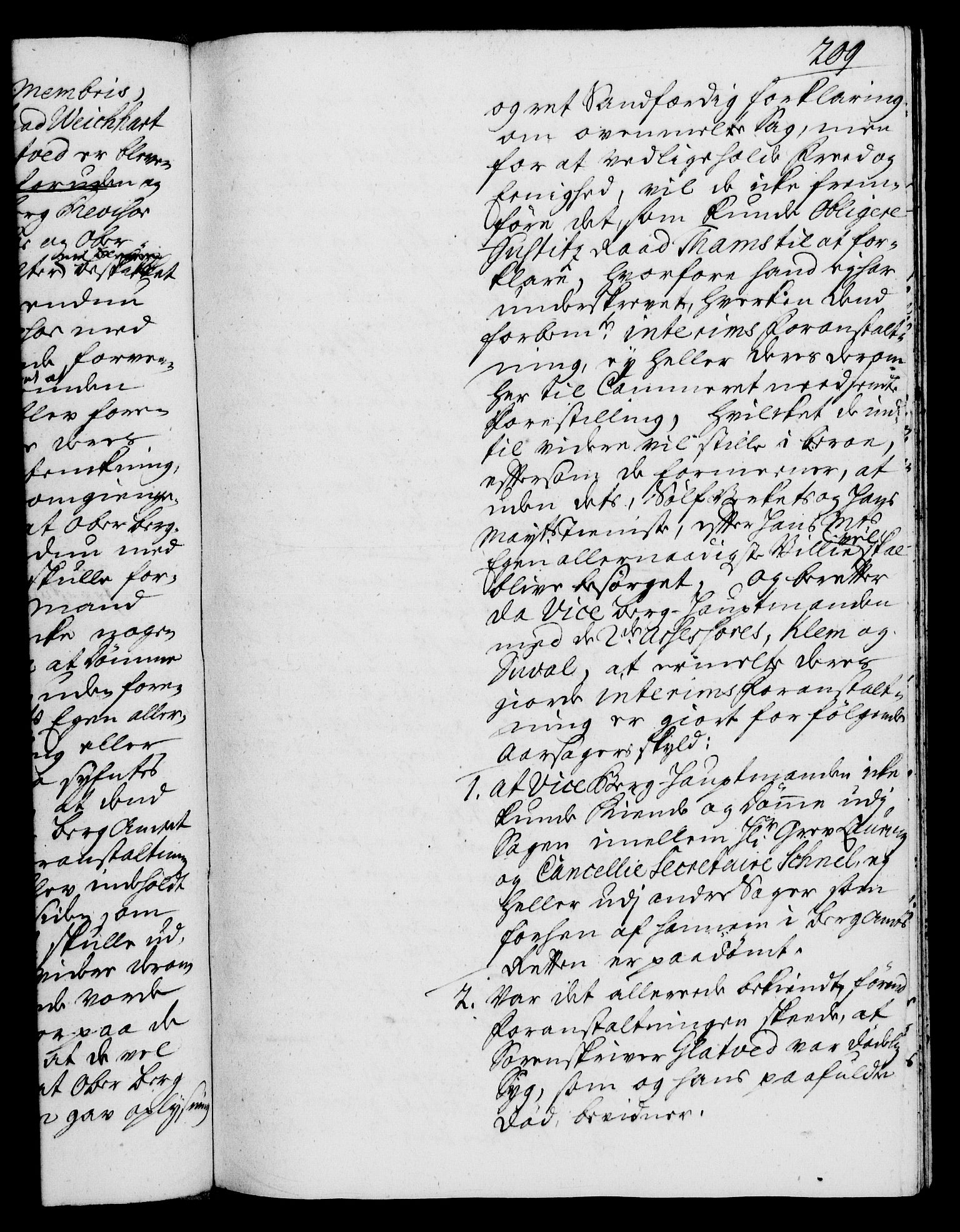 Rentekammeret, Kammerkanselliet, RA/EA-3111/G/Gh/Gha/L0020: Norsk ekstraktmemorialprotokoll (merket RK 53.65), 1738-1739, s. 209