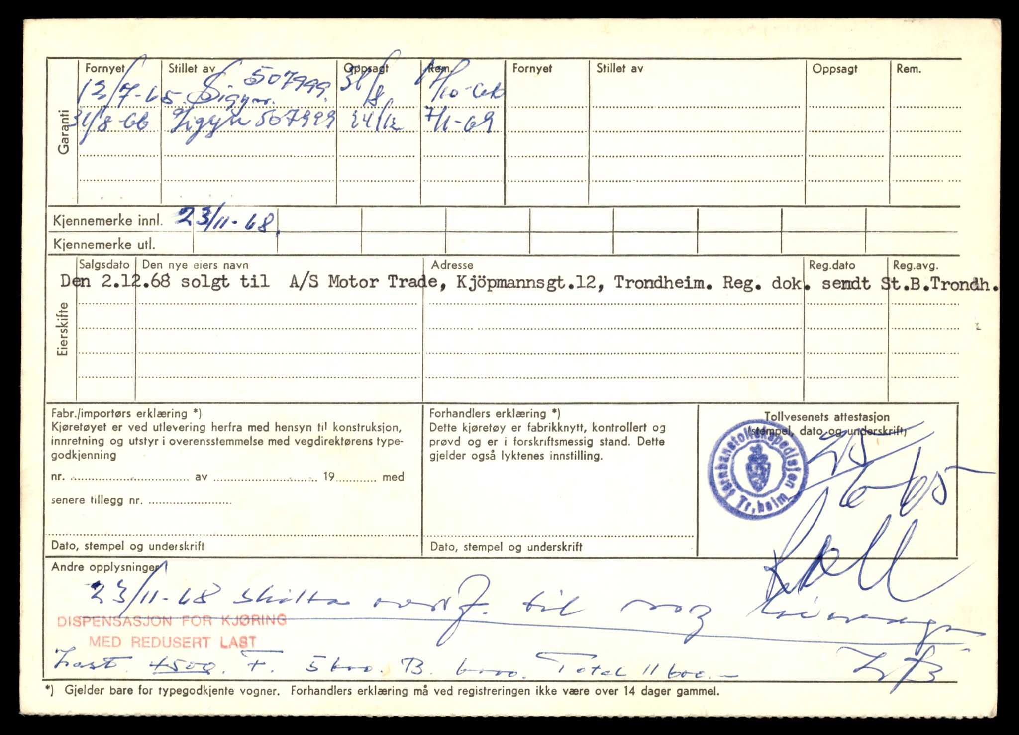Møre og Romsdal vegkontor - Ålesund trafikkstasjon, AV/SAT-A-4099/F/Fe/L0033: Registreringskort for kjøretøy T 12151 - T 12474, 1927-1998, s. 1270