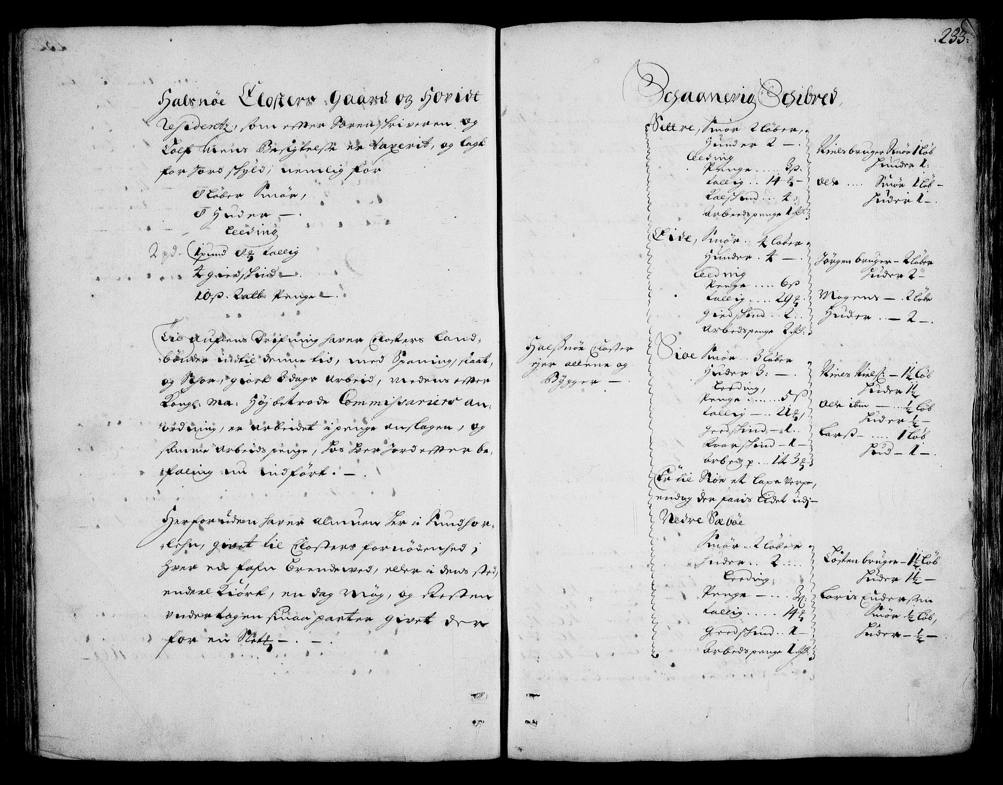 Rentekammeret inntil 1814, Realistisk ordnet avdeling, AV/RA-EA-4070/On/L0002: [Jj 3]: Besiktigelsesforretninger over Halsnøy klosters gods, 1659-1703, s. 232b-233a